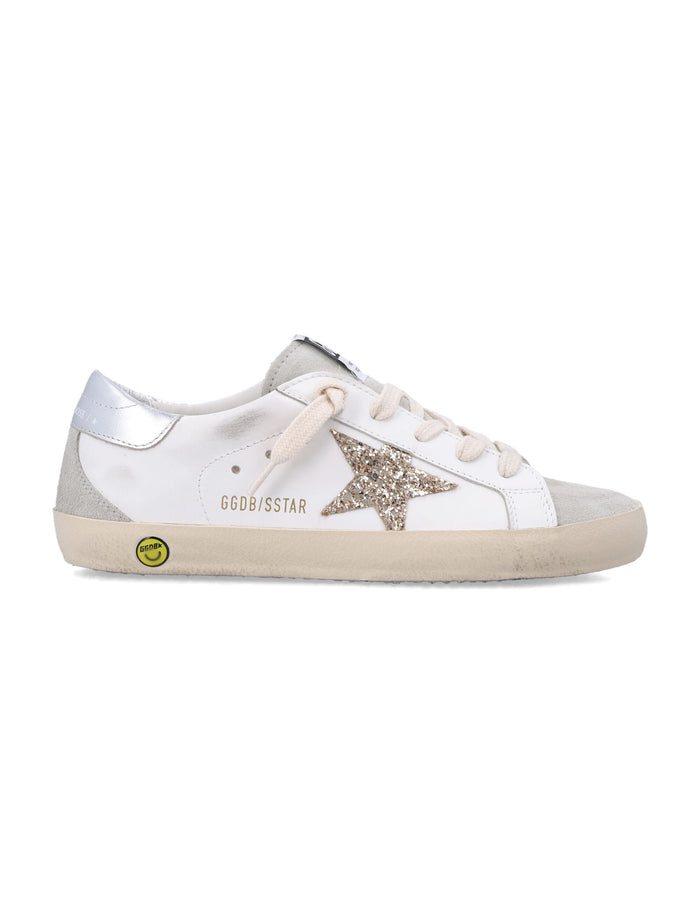 Golden Goose Kids Super-Star white leather sneakers White/ice Upper