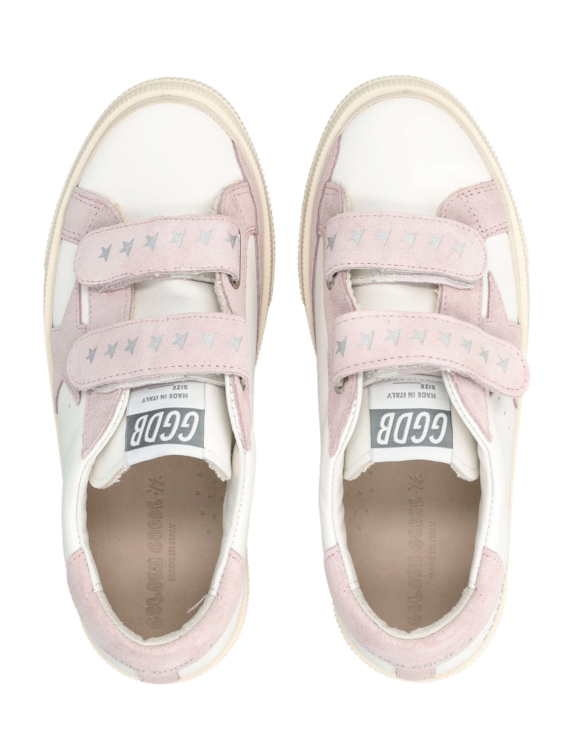 Golden Goose Kids May School white and pink sneaker White/pink Upper