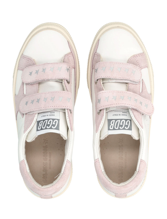 Golden Goose Kids May School white and pink sneaker White/pink Upper
