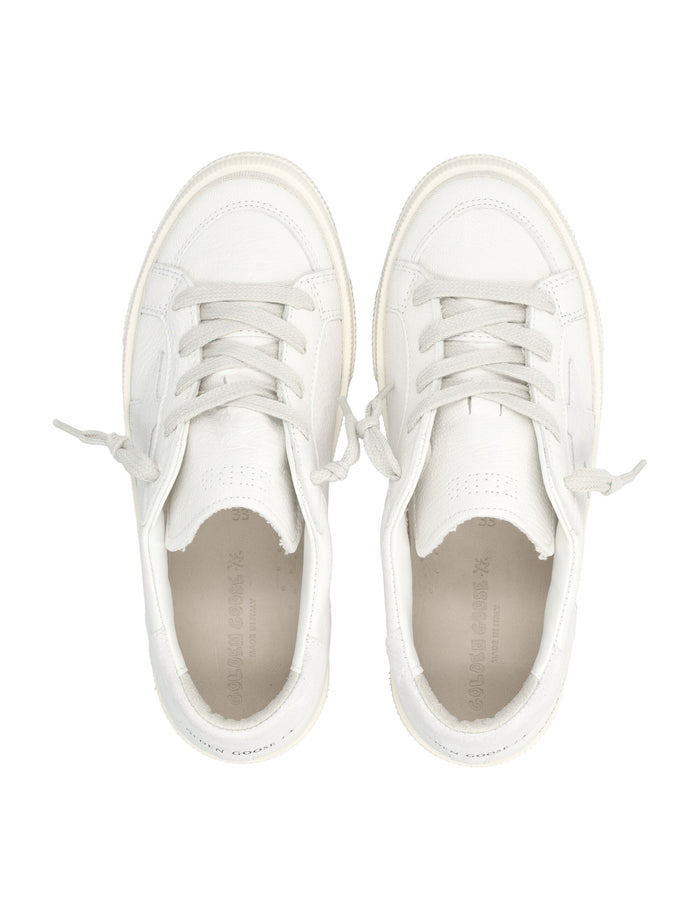 Golden Goose Kids May white nappa leather sneakers Optic Upper