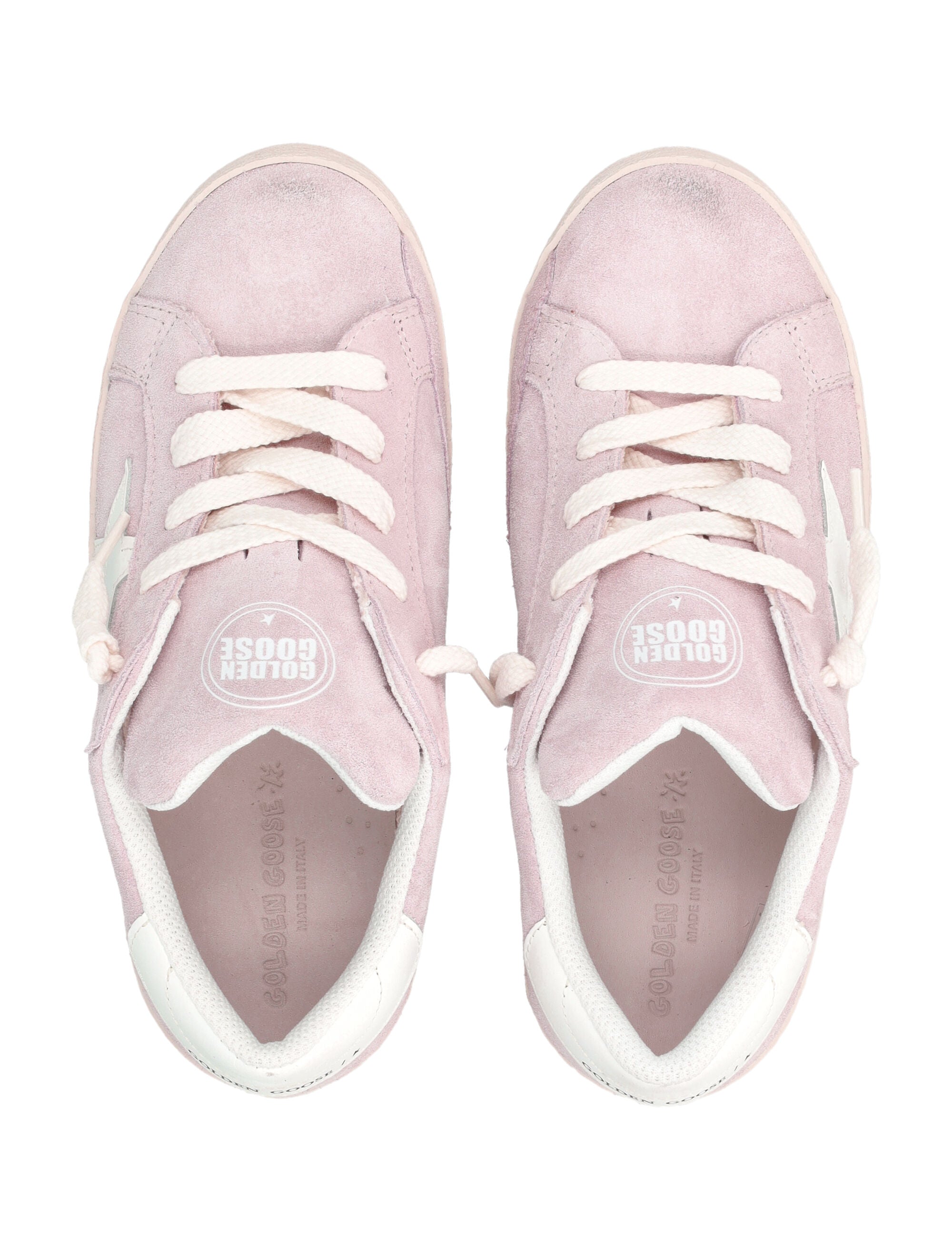 Golden Goose Kids Super-Star pink suede sneakers Light Pink/white Upper