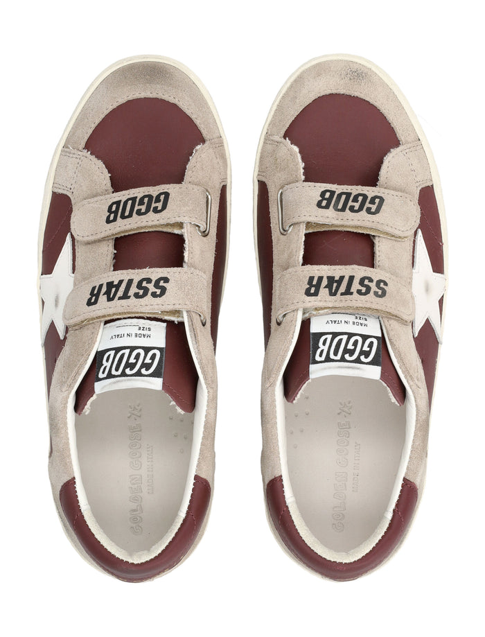 Golden Goose kids Old School burgundy sneakers Bordeaux/taupe Upper