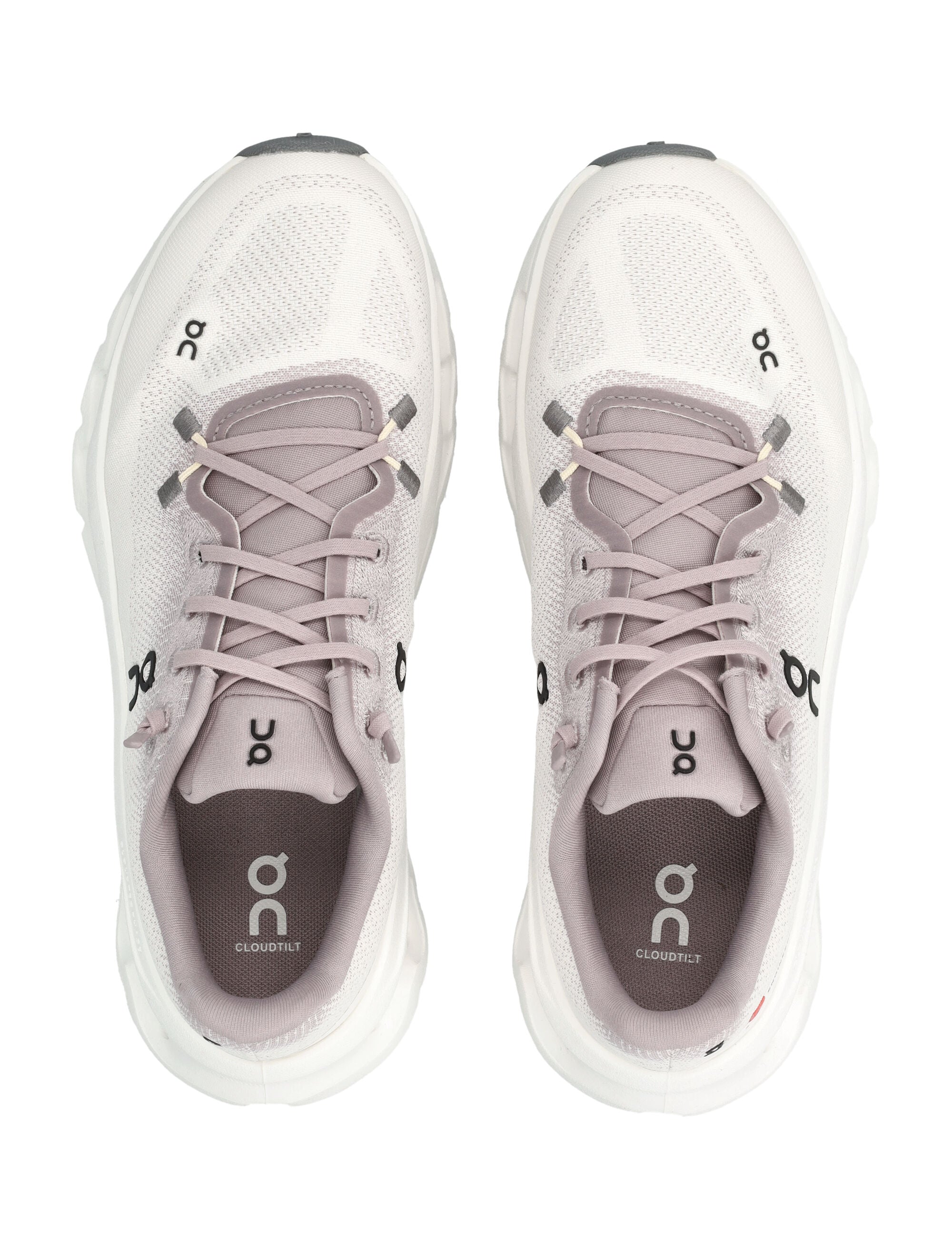 ON Running Cloudtilt Lightweight Womans Sneakers in beige and violet Heron Dew Upper