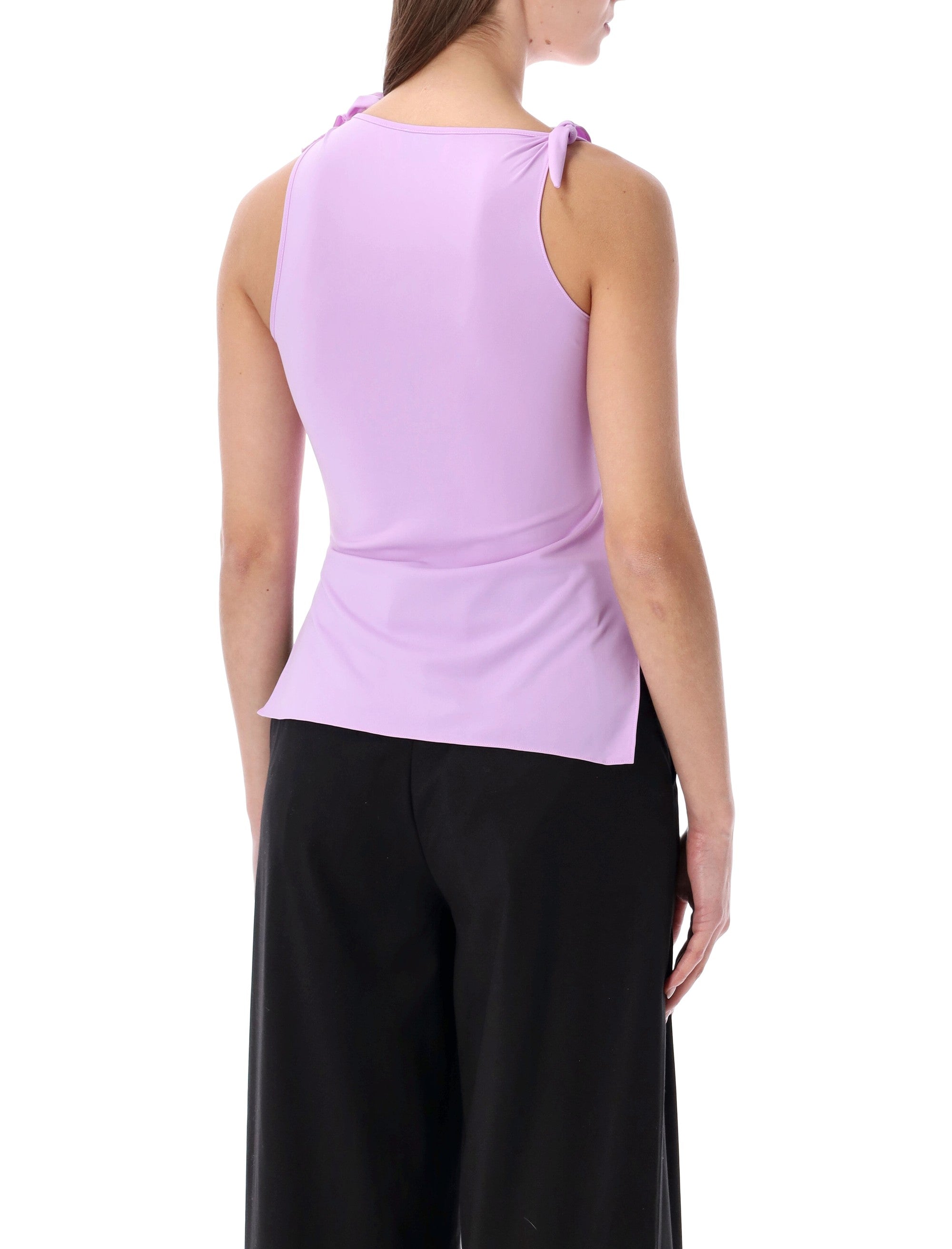 Coperni asymmetric Flower knot top Purple Recycled Polyamide