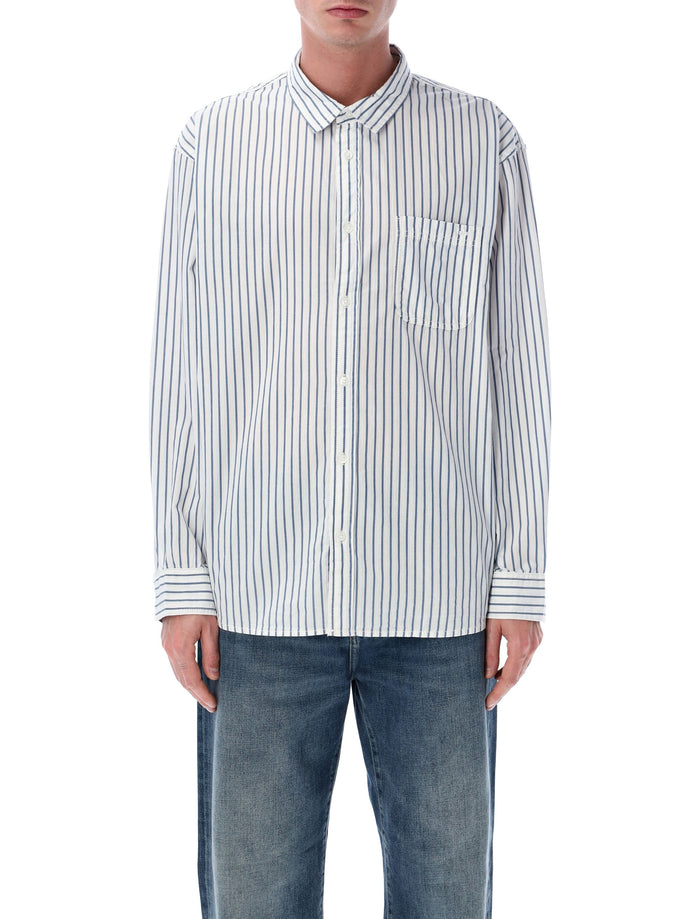 Vans white Premium Dobby stripe long sleeve shirt White/blue Cotton