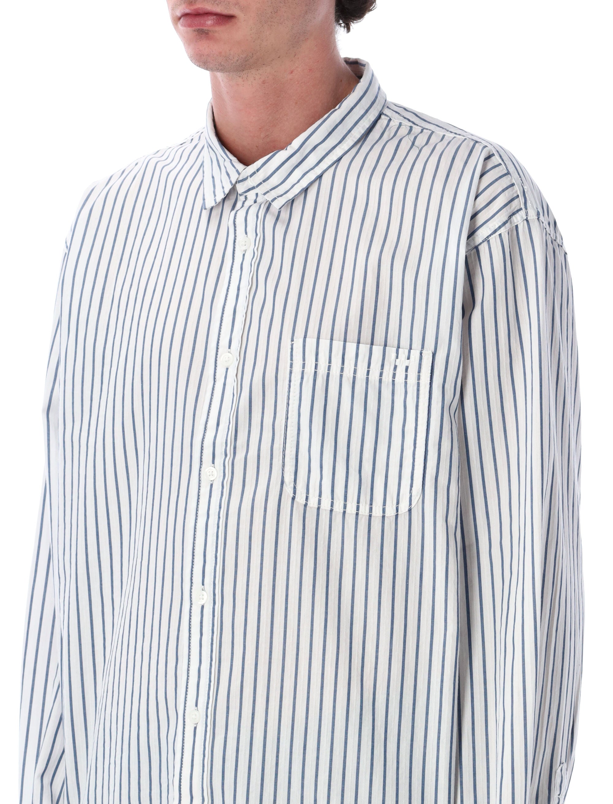 Vans white Premium Dobby stripe long sleeve shirt White/blue Cotton
