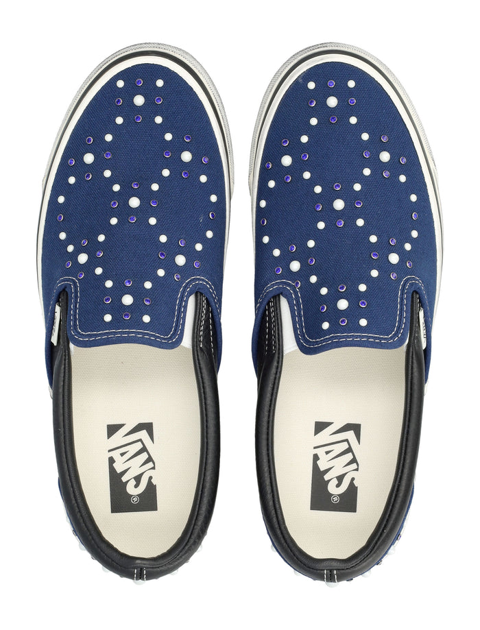 Vans Premium Classic Slip-On Blue Canvas Sneakers Indigo Upper