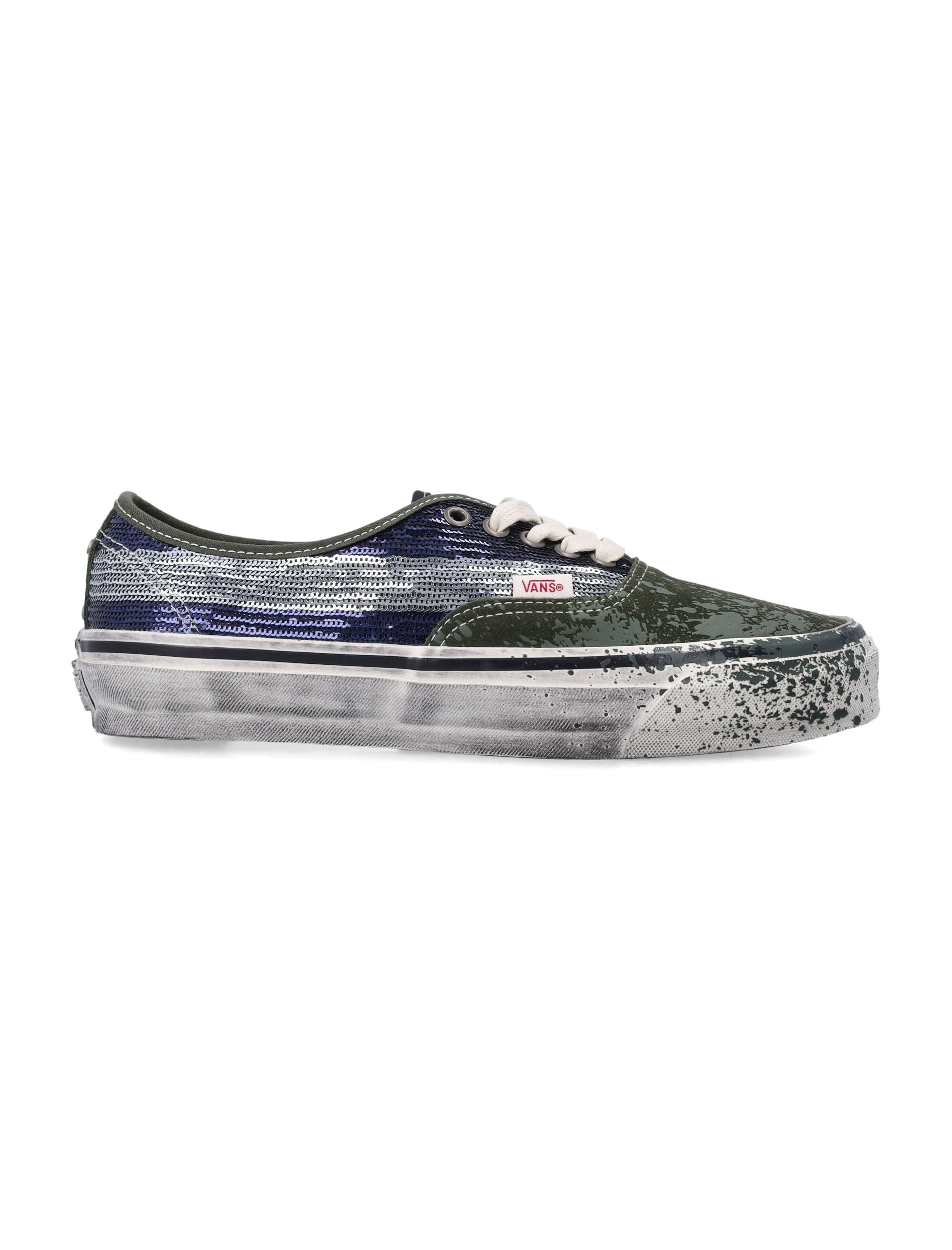 Vans Authentic Premium Low-Top Sneakers - Green And Blue Green/blue Leather Panels