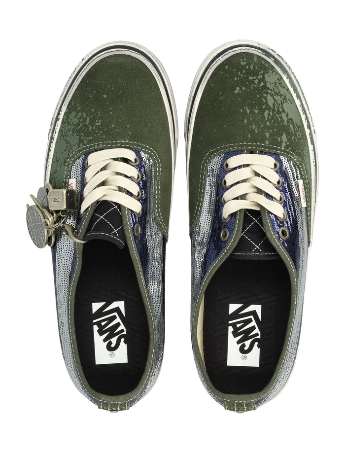 Vans Authentic Premium Low-Top Sneakers - Green And Blue Green/blue Leather Panels