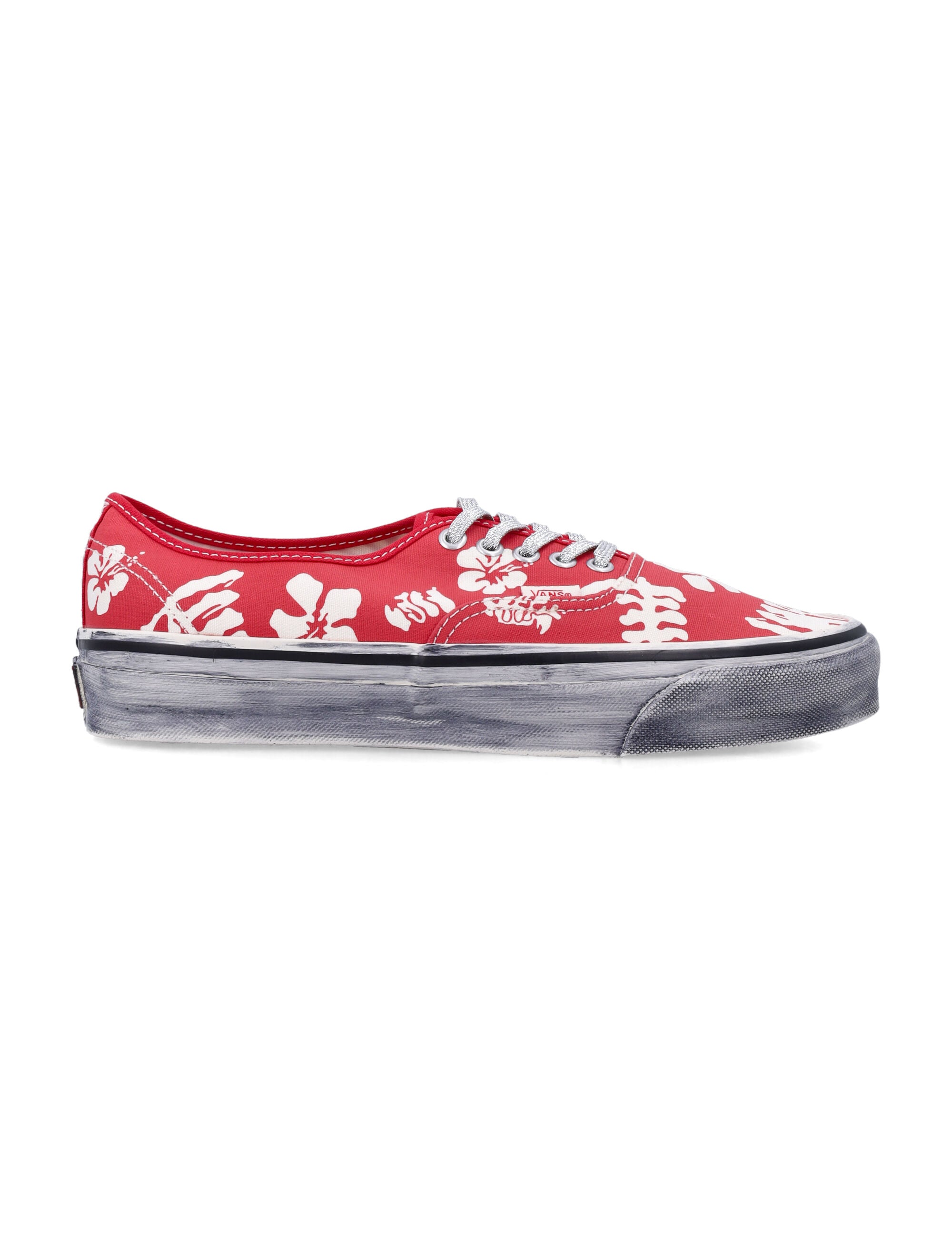 Vans Authentic Premium Canvas Shoes Red And White Print Cotton Sole Sneaker