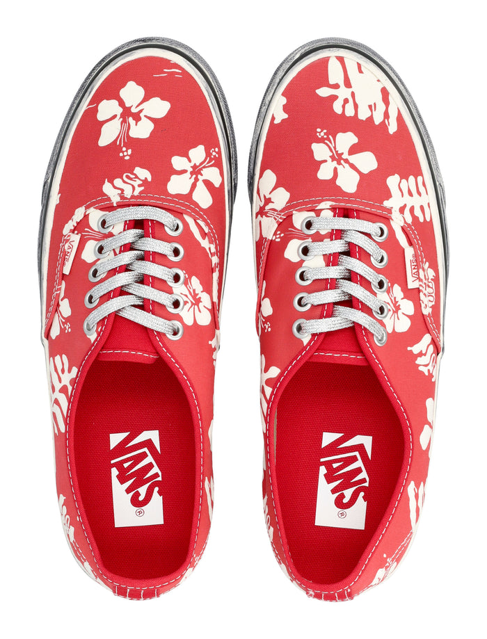 Vans Authentic Premium Canvas Shoes Red And White Print Cotton Sole Sneaker