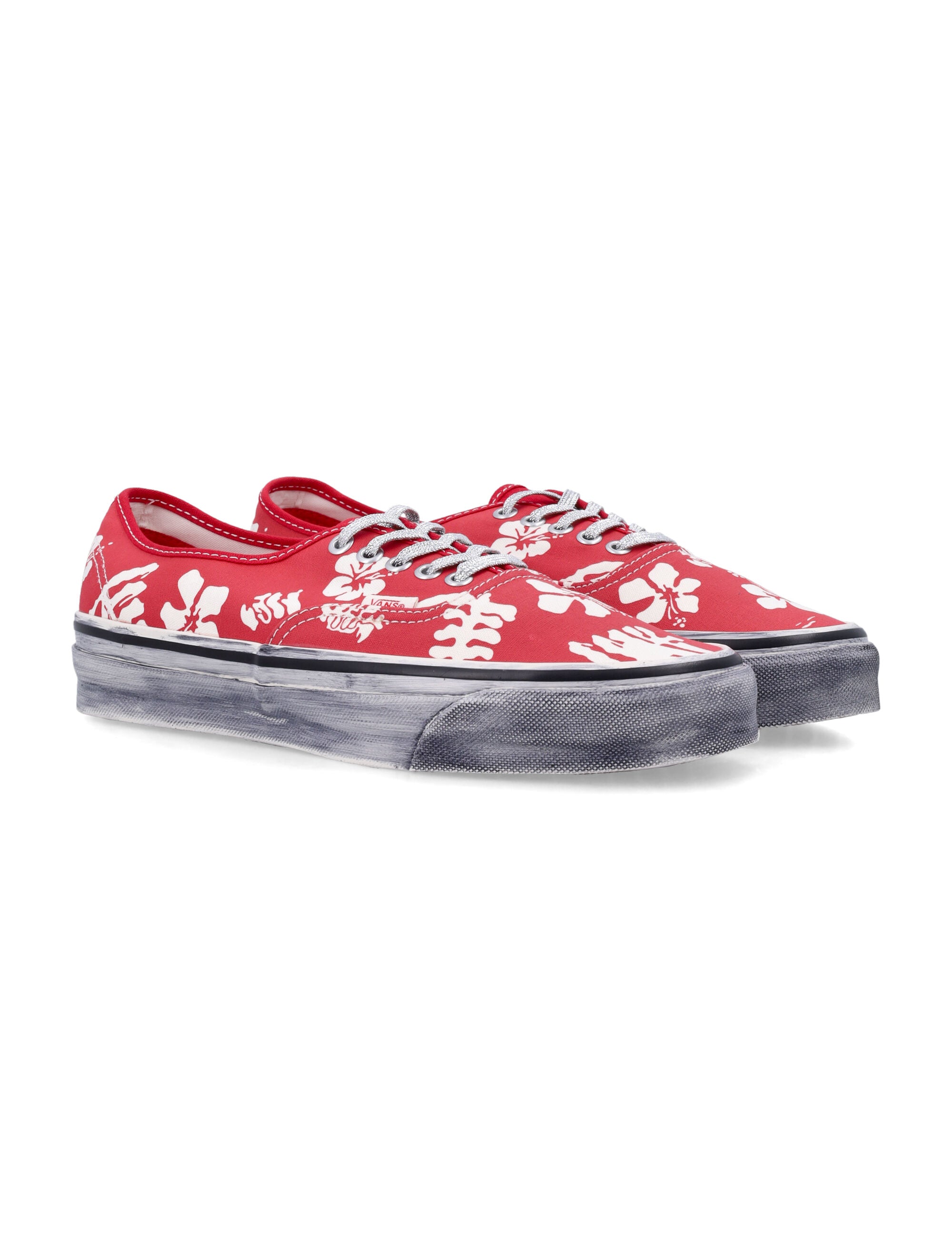 Vans Authentic Premium Canvas Shoes Red And White Print Cotton Sole Sneaker