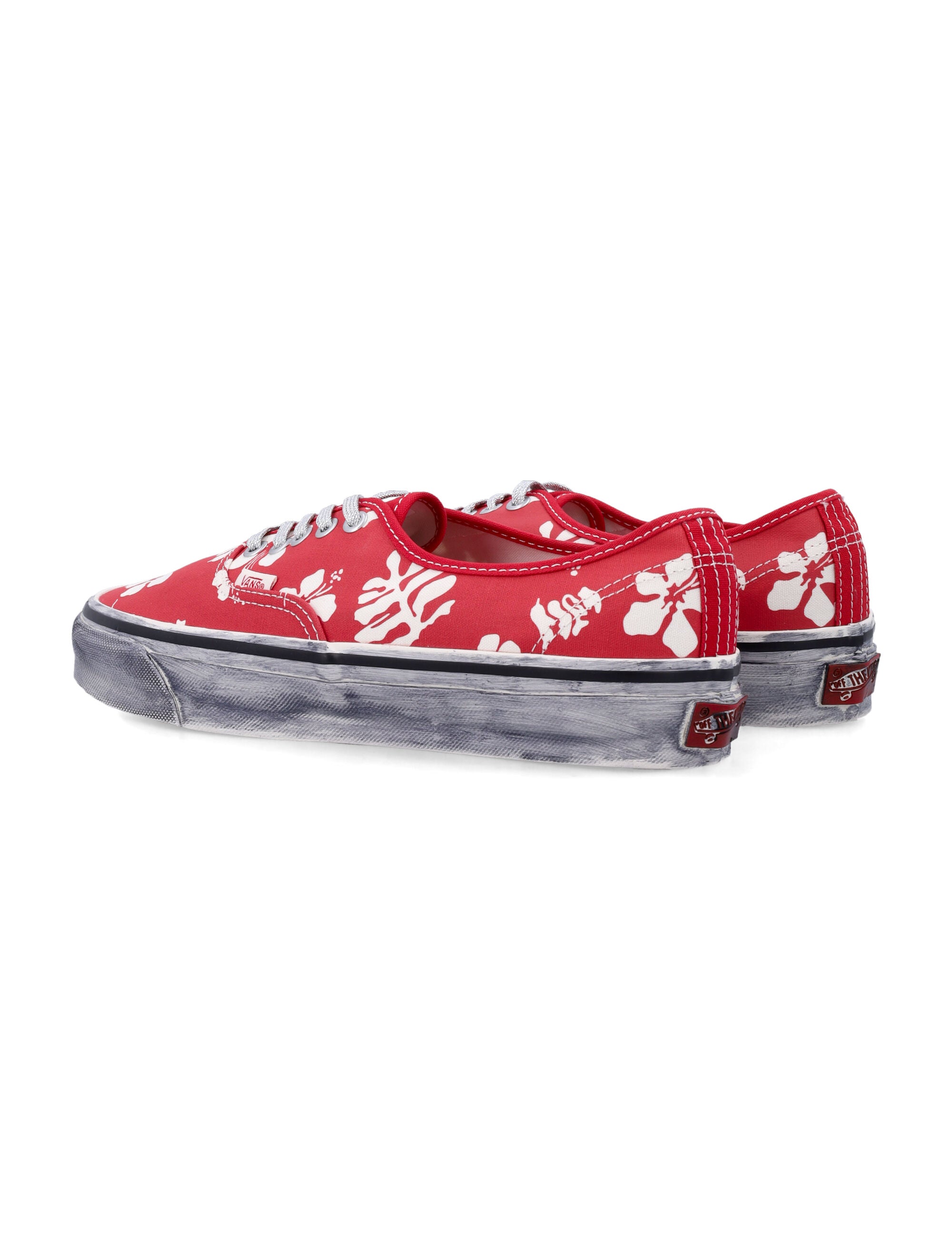 Vans Authentic Premium Canvas Shoes Red And White Print Cotton Sole Sneaker