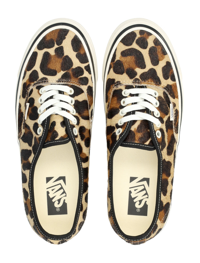 Vans Pony Hair With A Leopard Print Authentic Premium Shoes Marshmallow/leopard Upper Sneaker