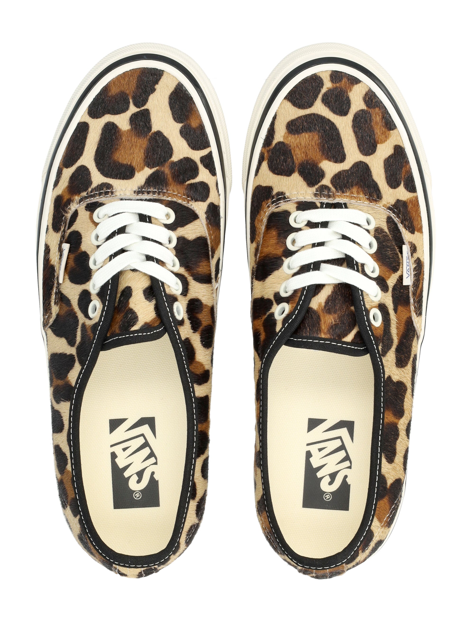 Vans Pony Hair With A Leopard Print Authentic Premium Shoes Marshmallow/leopard Upper Sneaker