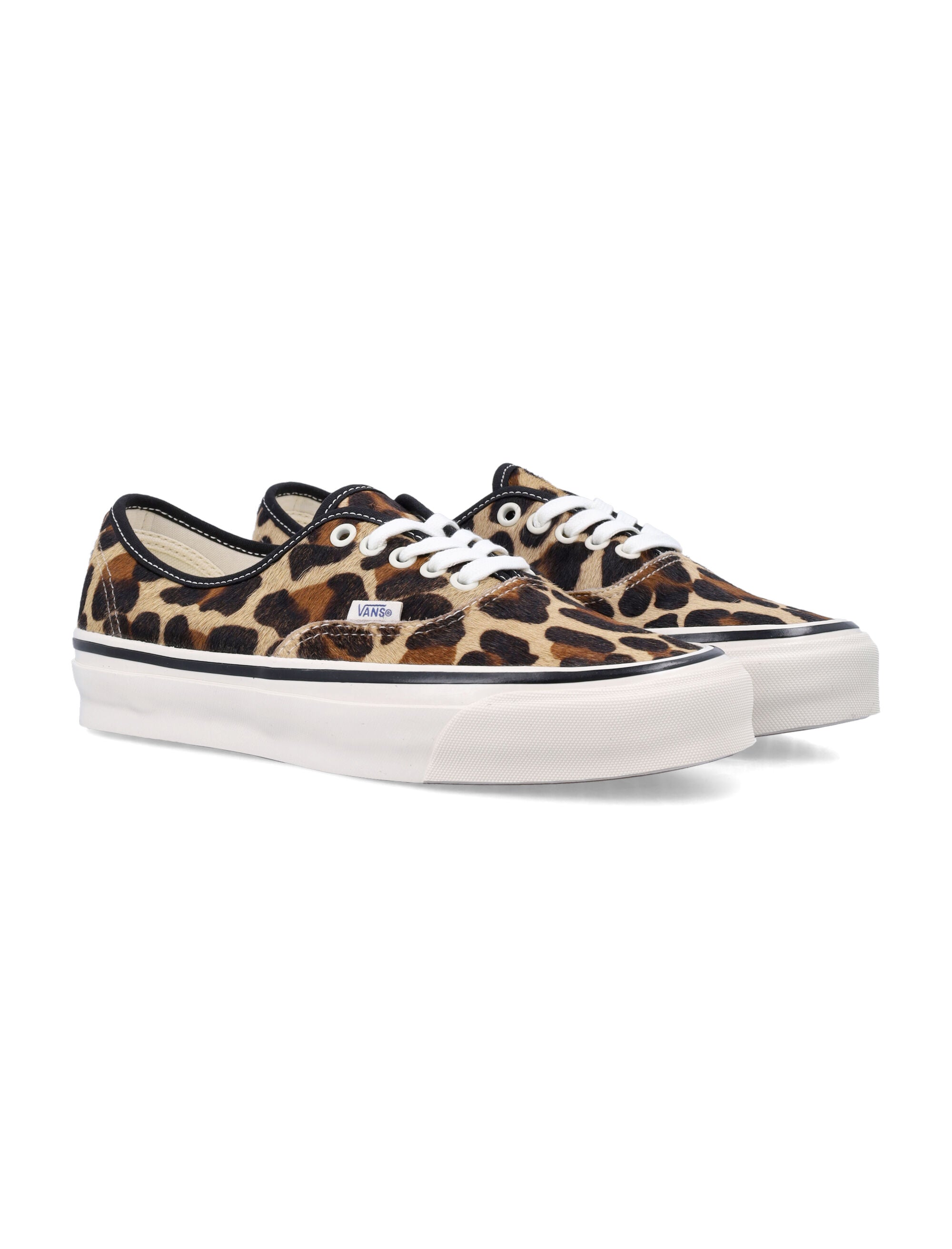 Vans Pony Hair With A Leopard Print Authentic Premium Shoes Marshmallow/leopard Upper Sneaker