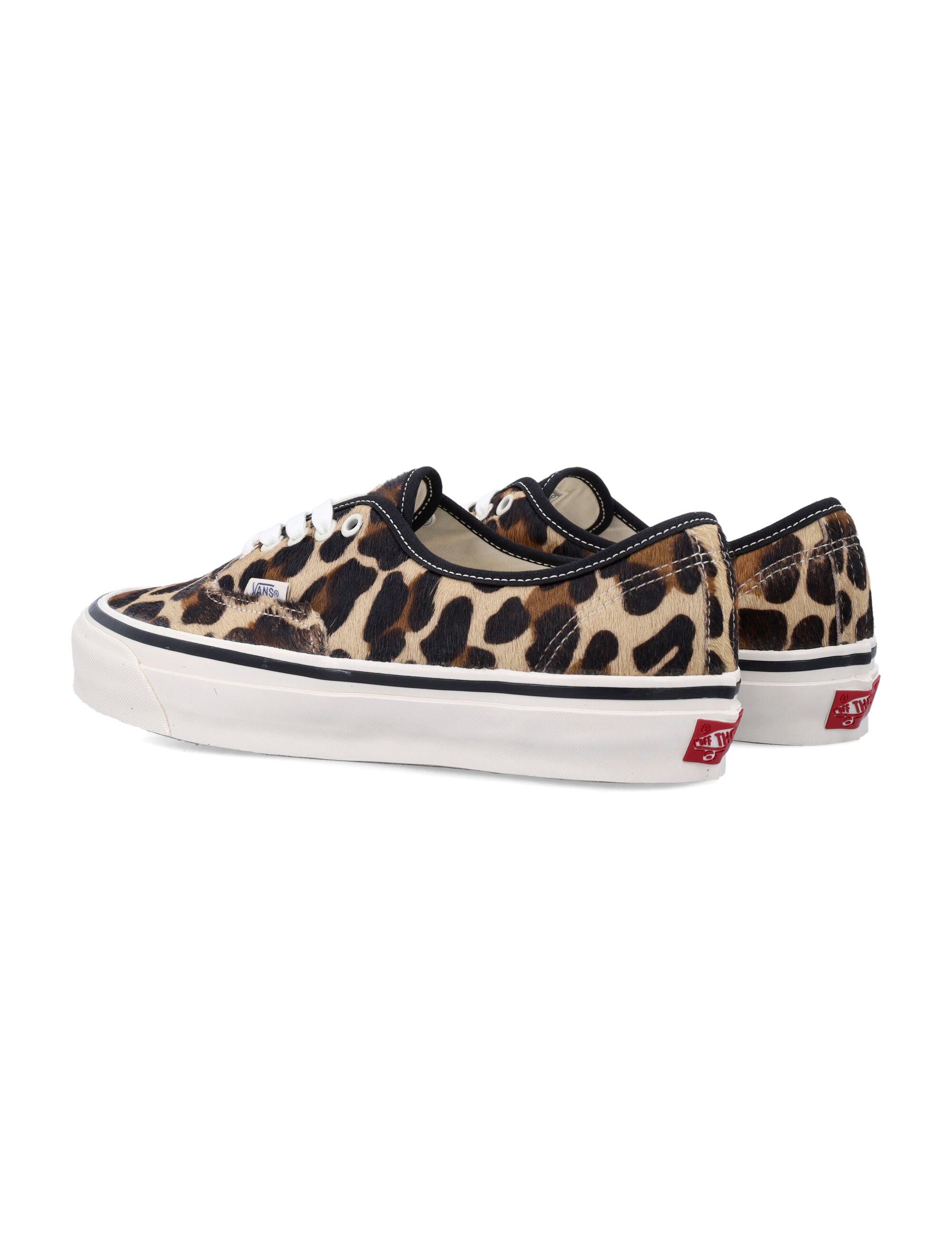 Vans Pony Hair With A Leopard Print Authentic Premium Shoes Marshmallow/leopard Upper Sneaker