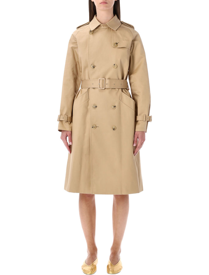 A.p.c. Greta Trench Coat Beige Waterproof Gabardine Cotton