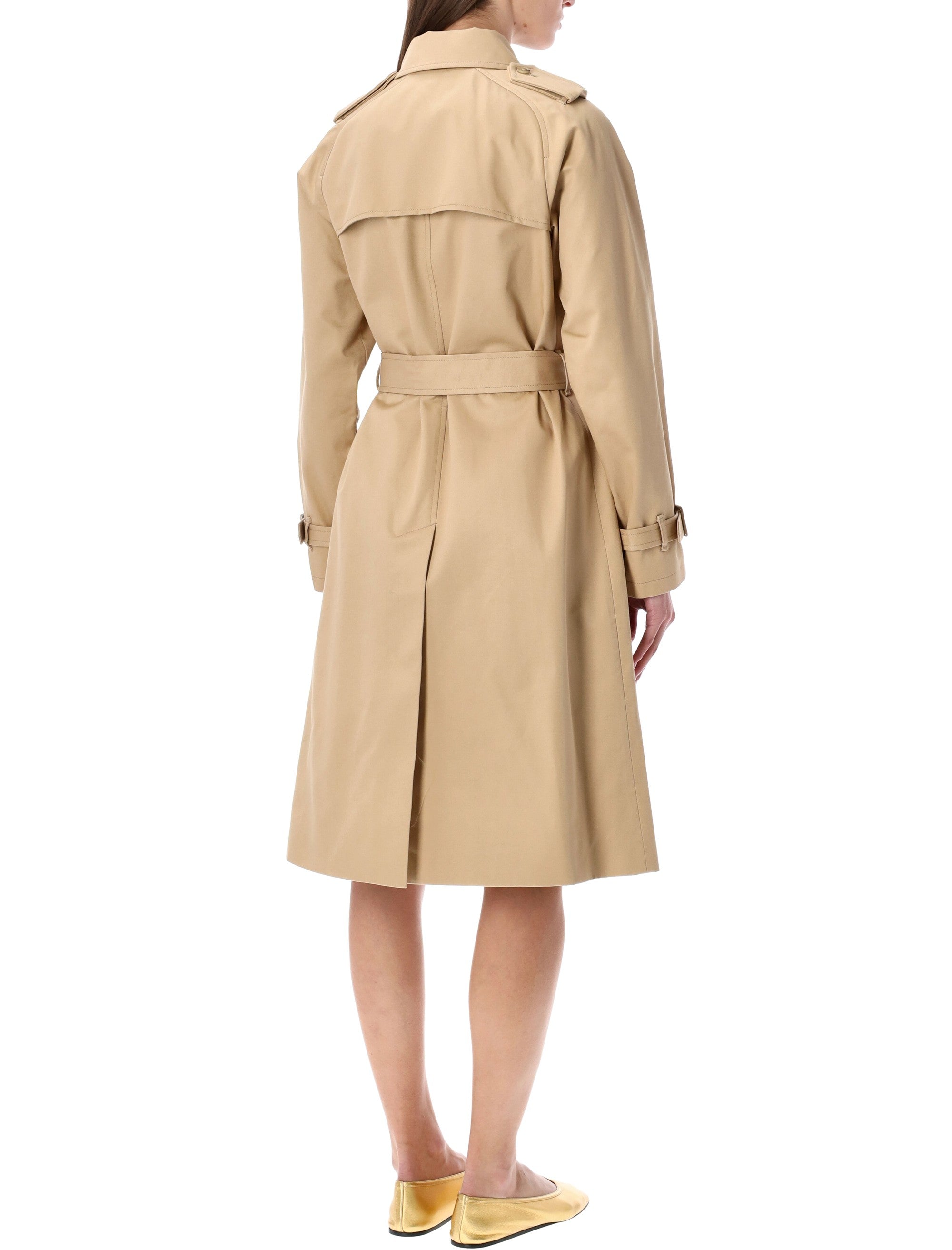 A.p.c. Greta Trench Coat Beige Waterproof Gabardine Cotton