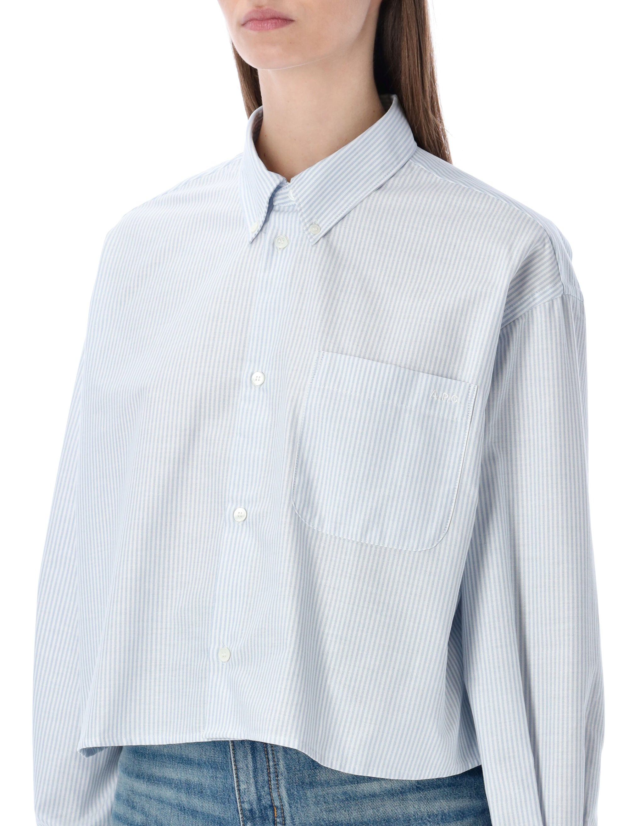 A.P.C. striped cotton shirt Blue White Biological