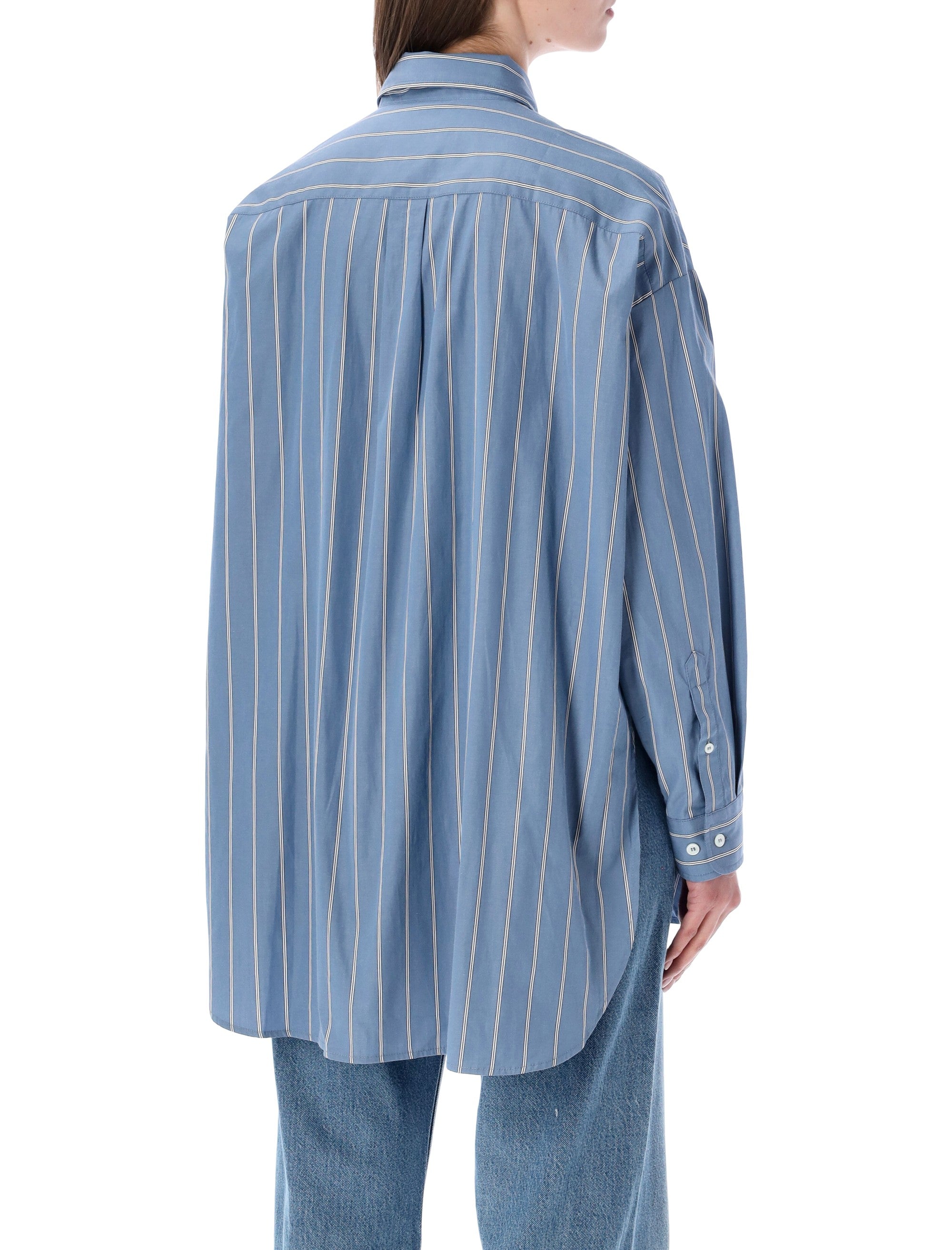 A.P.C. striped cotton shirt Steel Blue