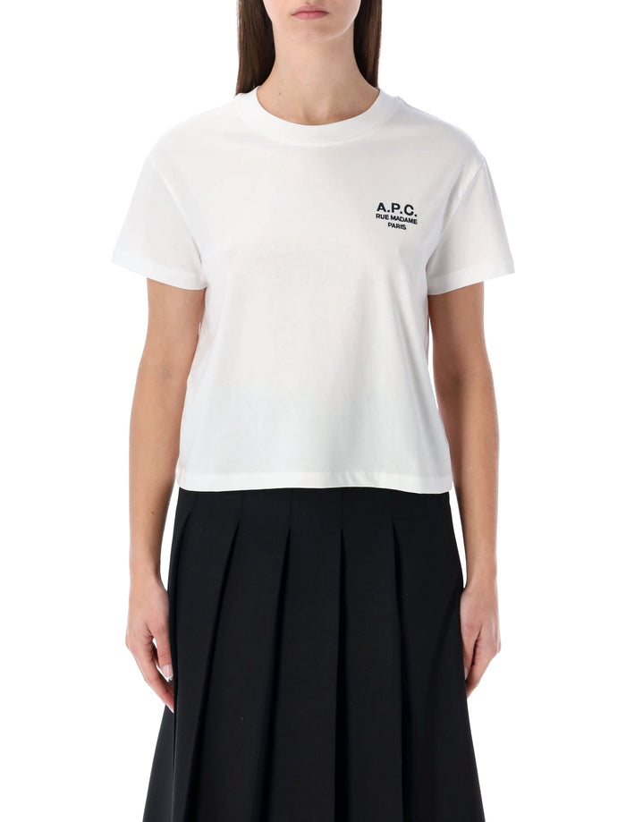A.P.C. Rue Madame heavy cotton boxy t-shirt White Dark Navy Biological Tshirt