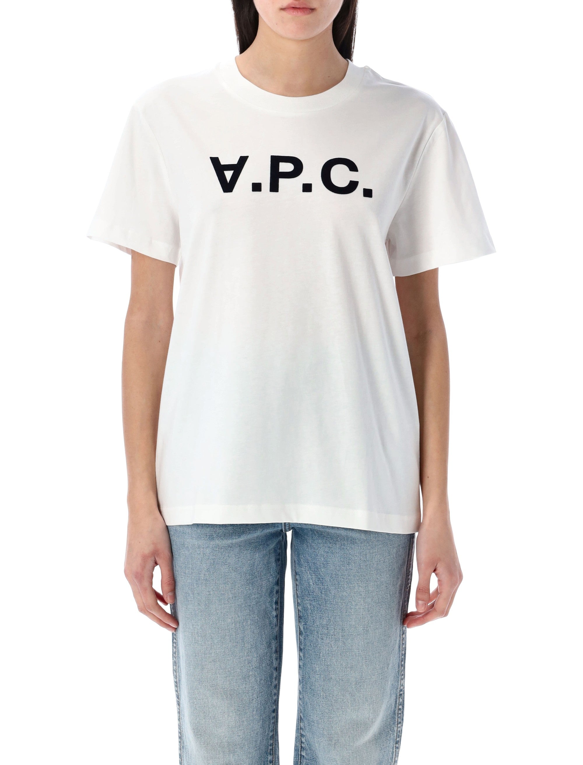 A.P.C. Standard Grand VPC cotton t-shirt White Dark Navy Biological Tshirt