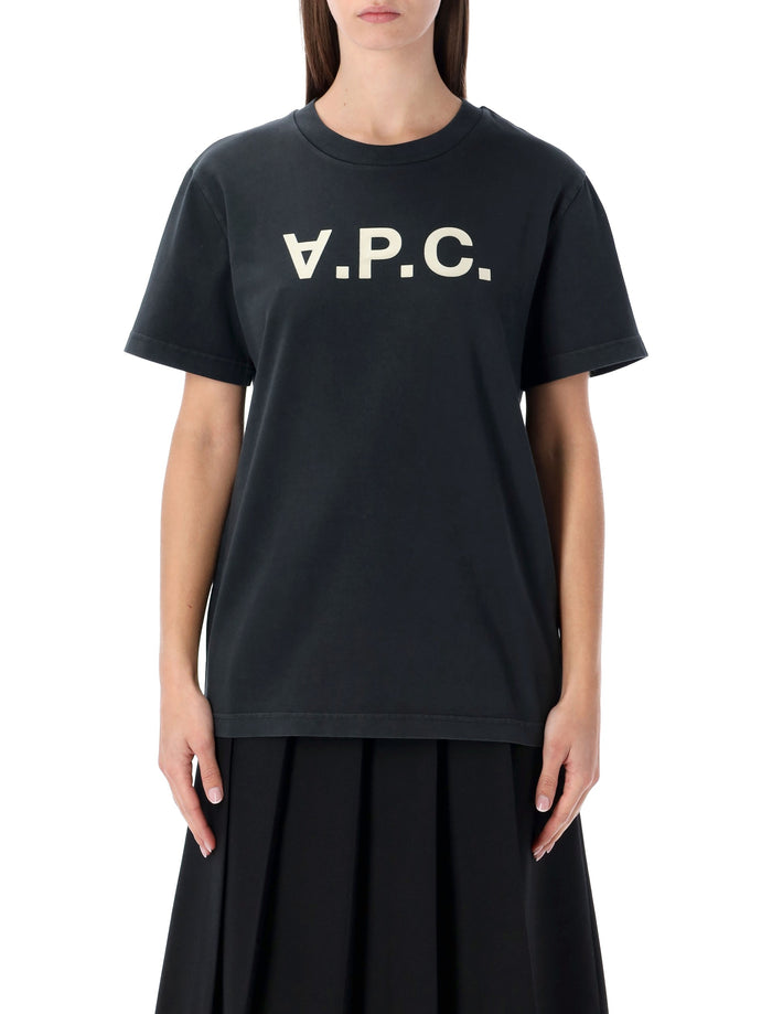A.p.c. Standard Grand Vpc Cotton T-Shirt Noir Blanc Biological Tshirt