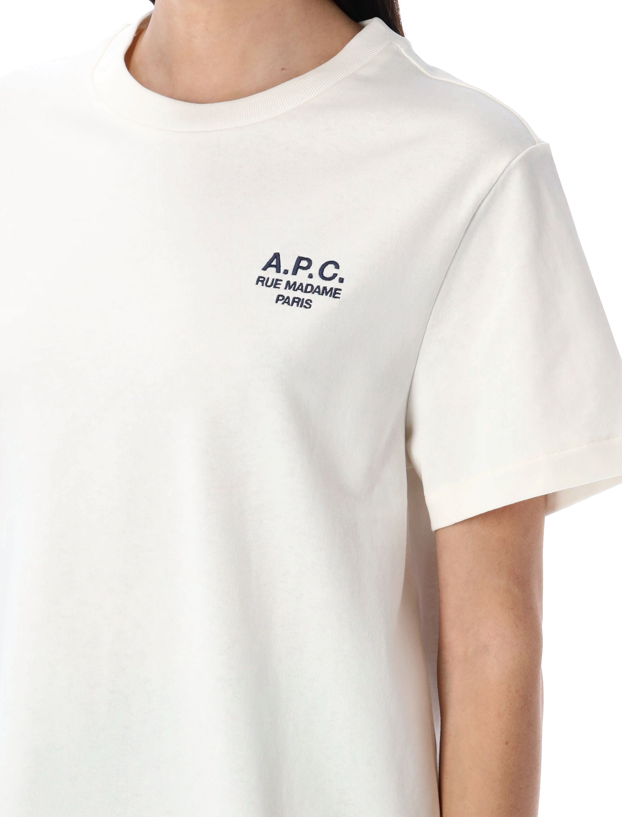 A.P.C. Rue Madame heavy cotton standard t-shirt White Dark Navy Biological Tshirt