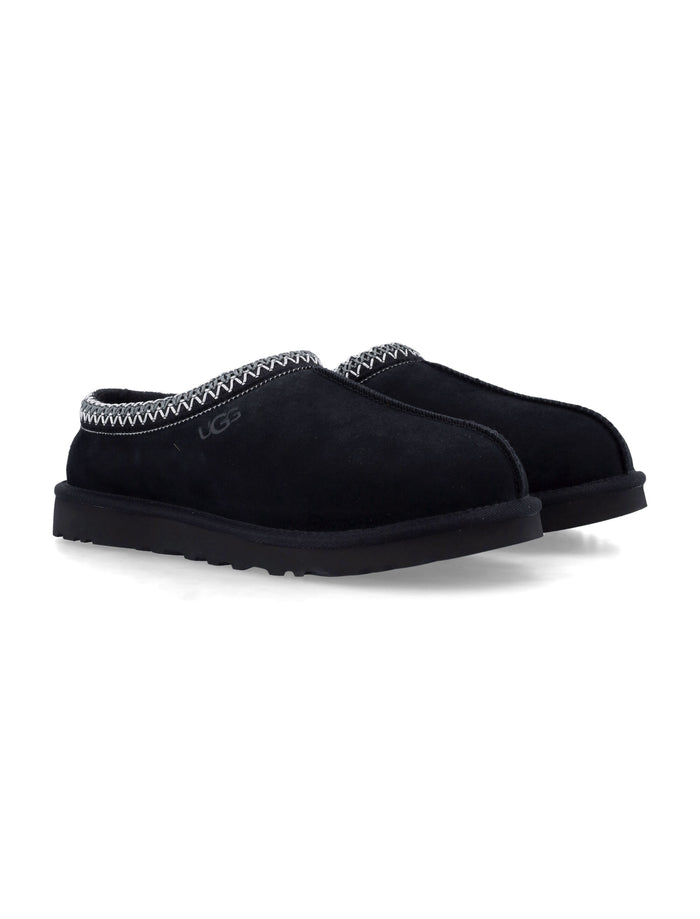 Mans Ugg Tasman II Suede Mules Black Upper