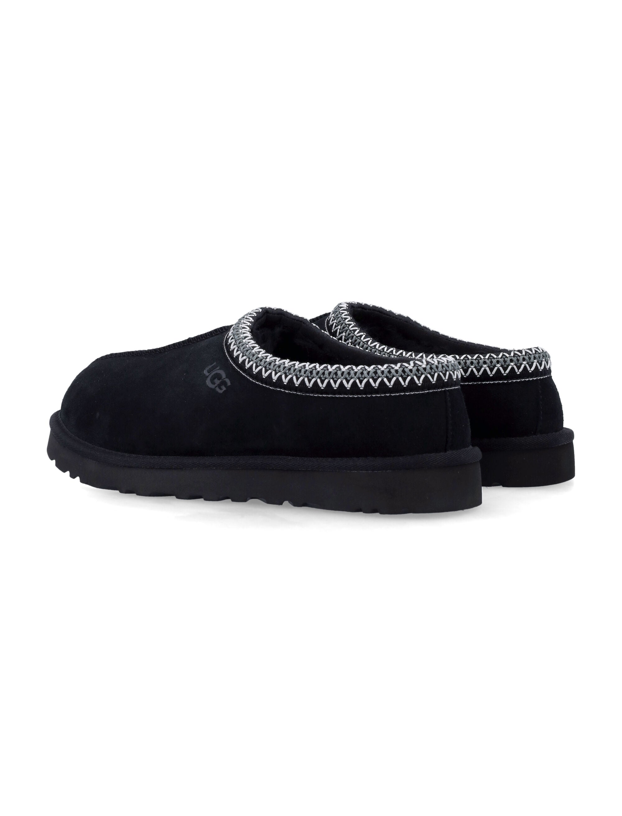 Mans Ugg Tasman II Suede Mules Black Upper