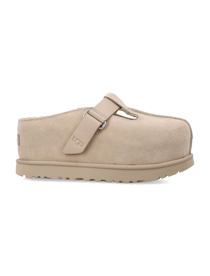 UGG Goldenstar Hi Suede Clog Sand Upper Mules