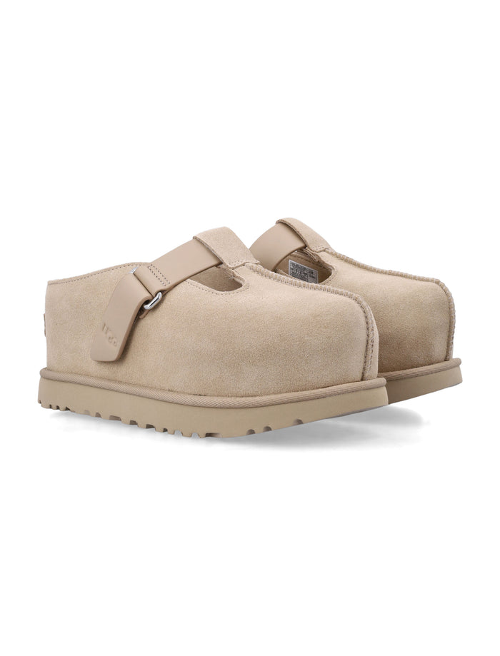 UGG Goldenstar Hi Suede Clog Sand Upper Mules