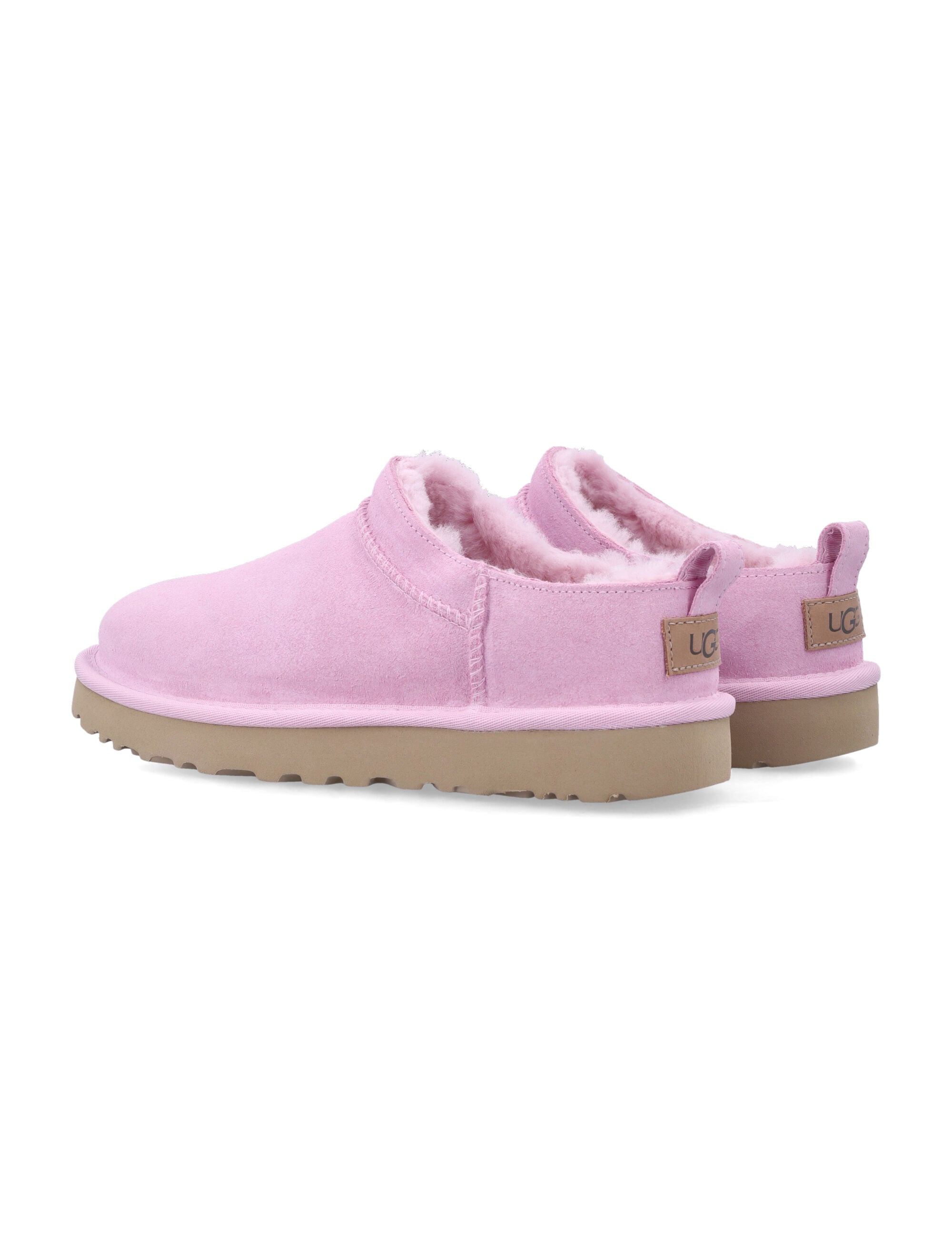 UGG Classic Micro suede sheepskin boots Pink Upper Mules