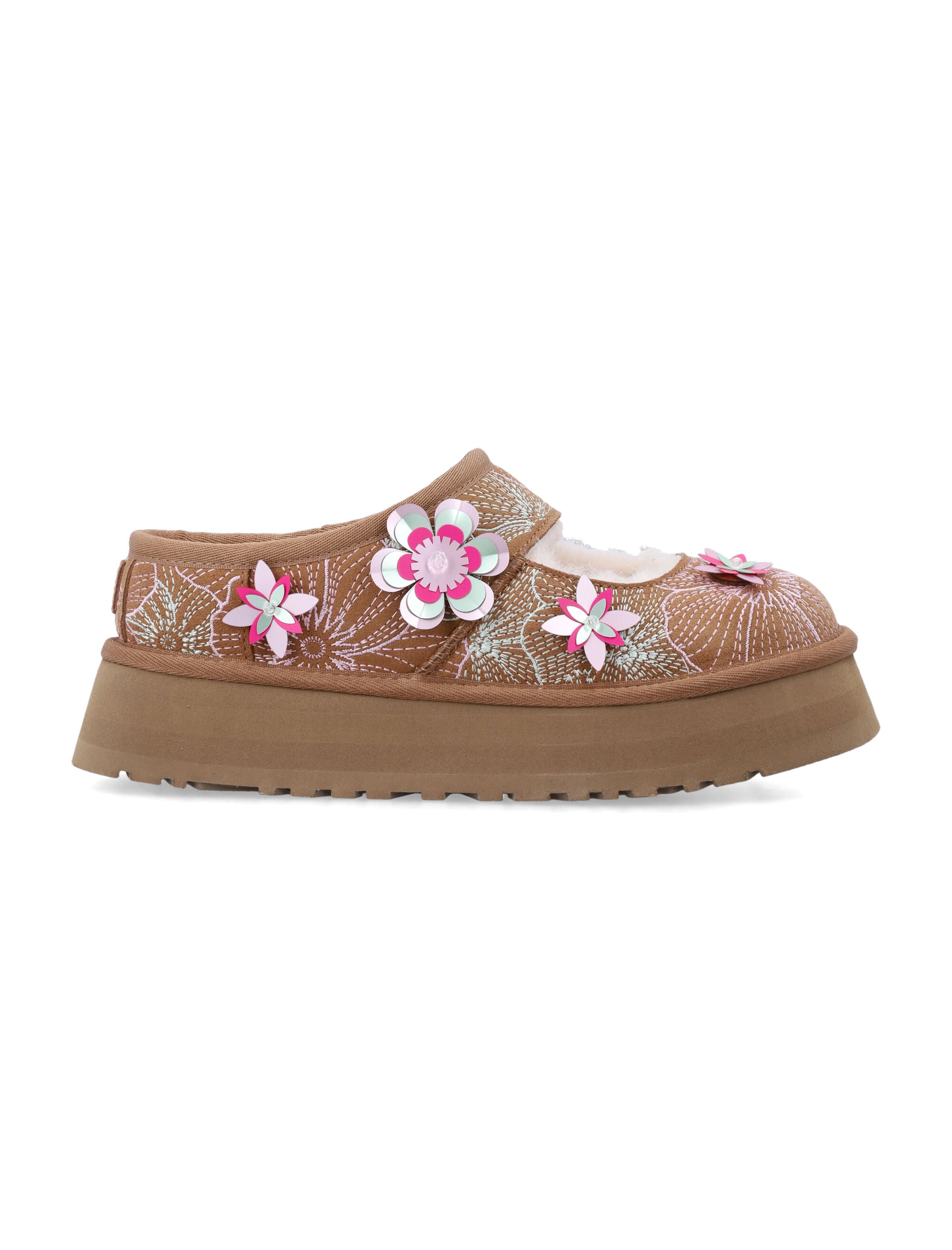 UGG Bea Meadow Mary Jane Platform Chestnut Upper Flat Shoes