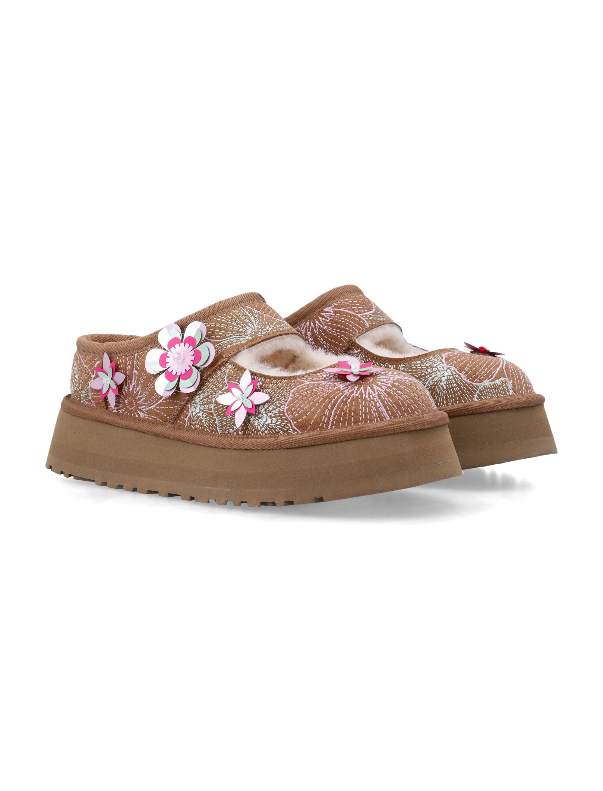 UGG Bea Meadow Mary Jane Platform Chestnut Upper Flat Shoes