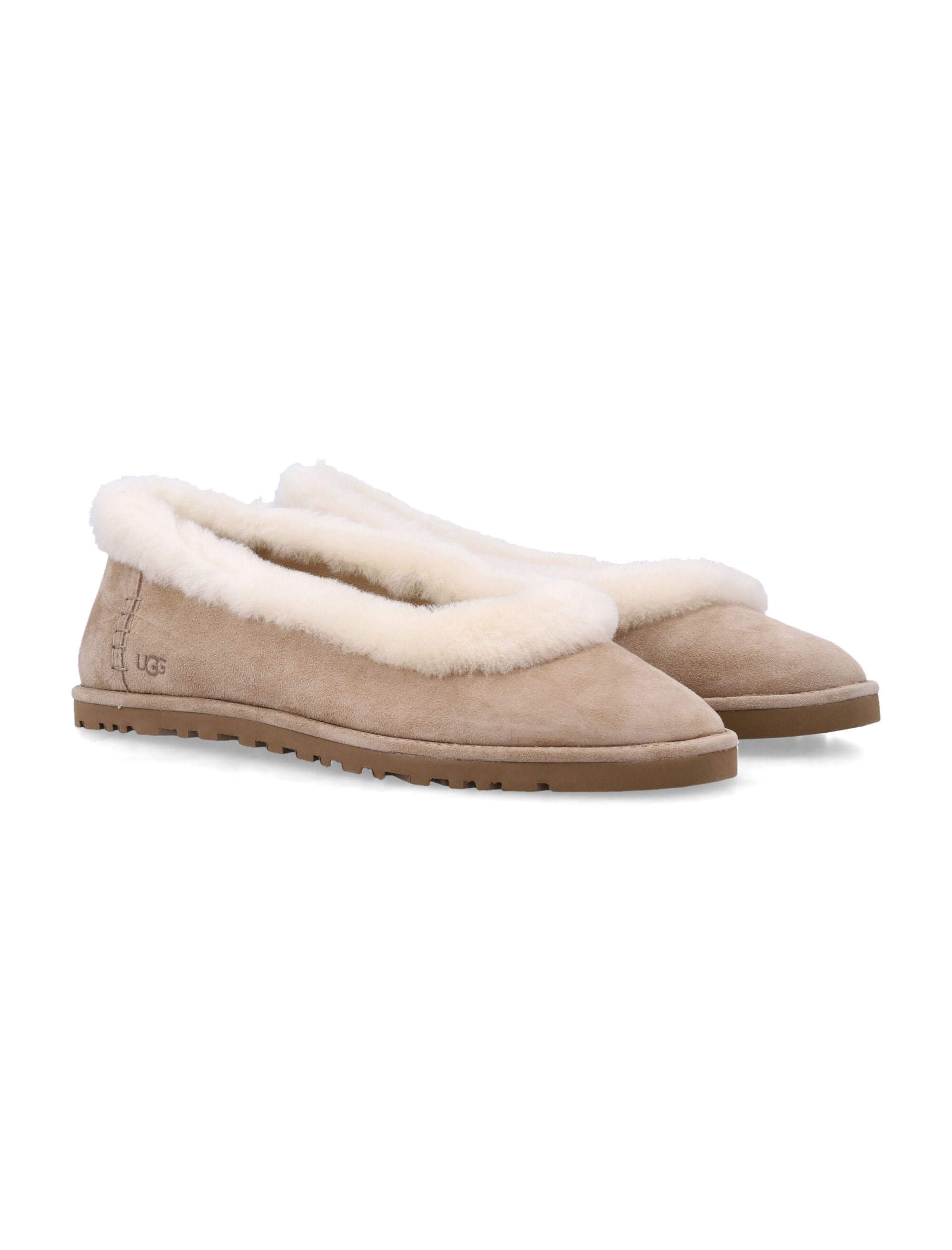 UGG Zora Suede Ballet Flats Sand Upper Flat Shoes