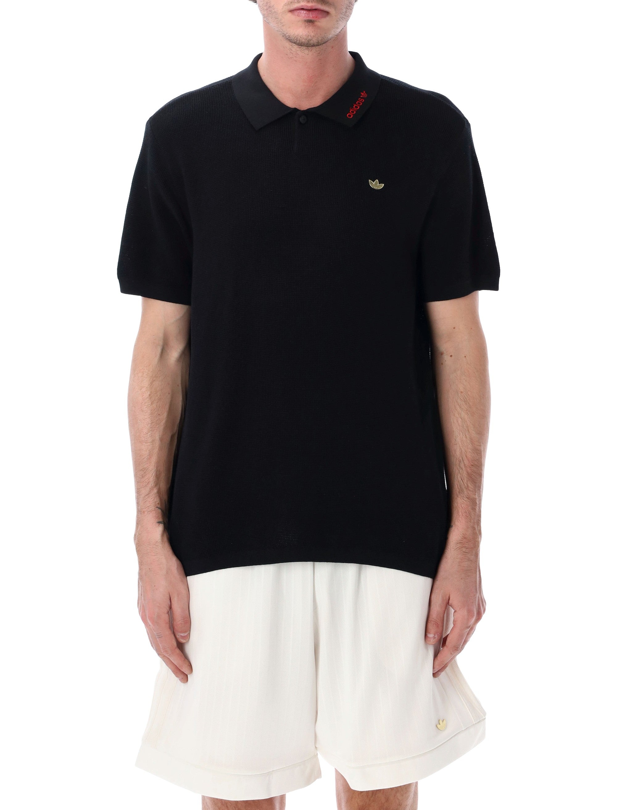 Adidas Originals Premium Cotton Polo Black T-shirt