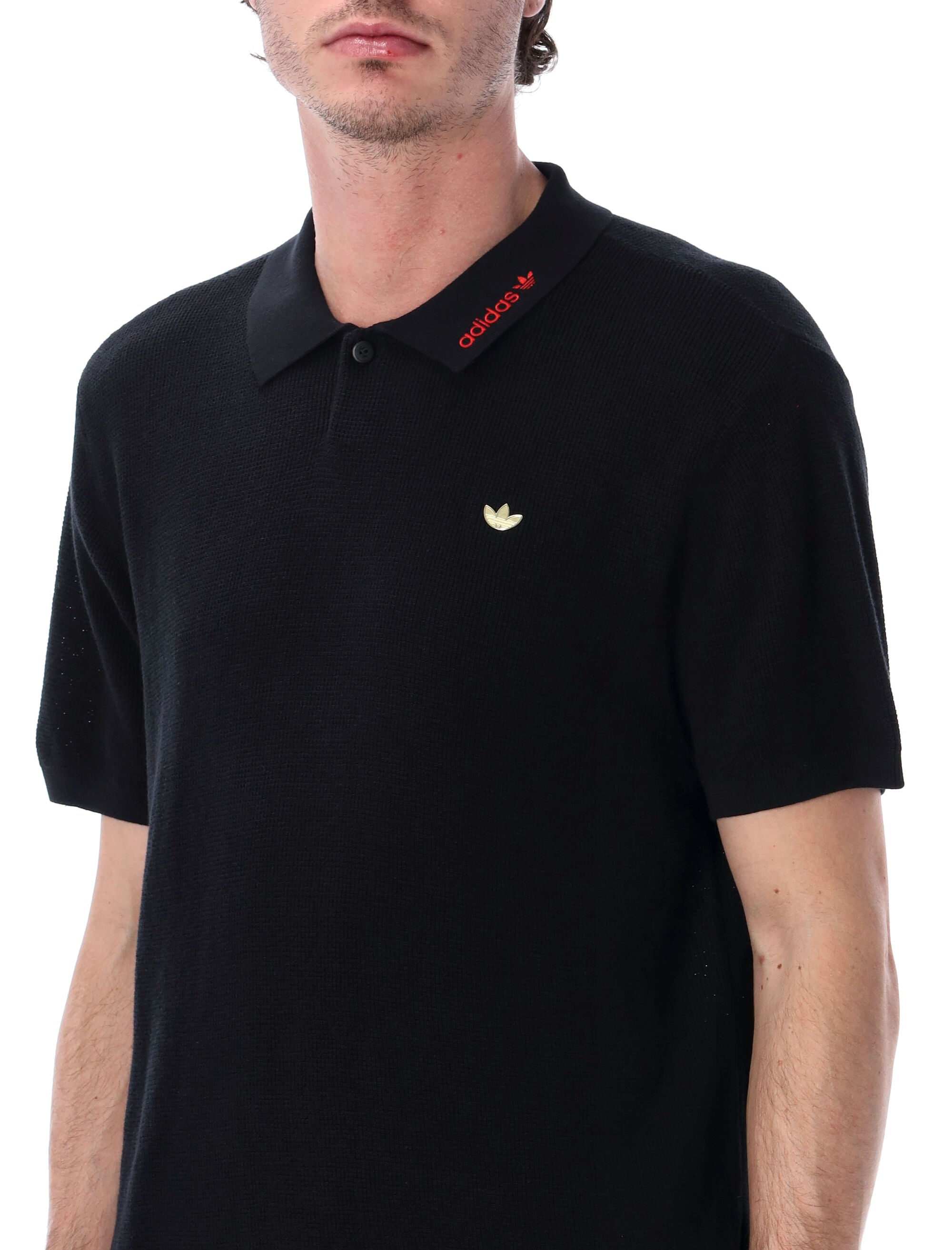 Adidas Originals Premium Cotton Polo Black T-shirt