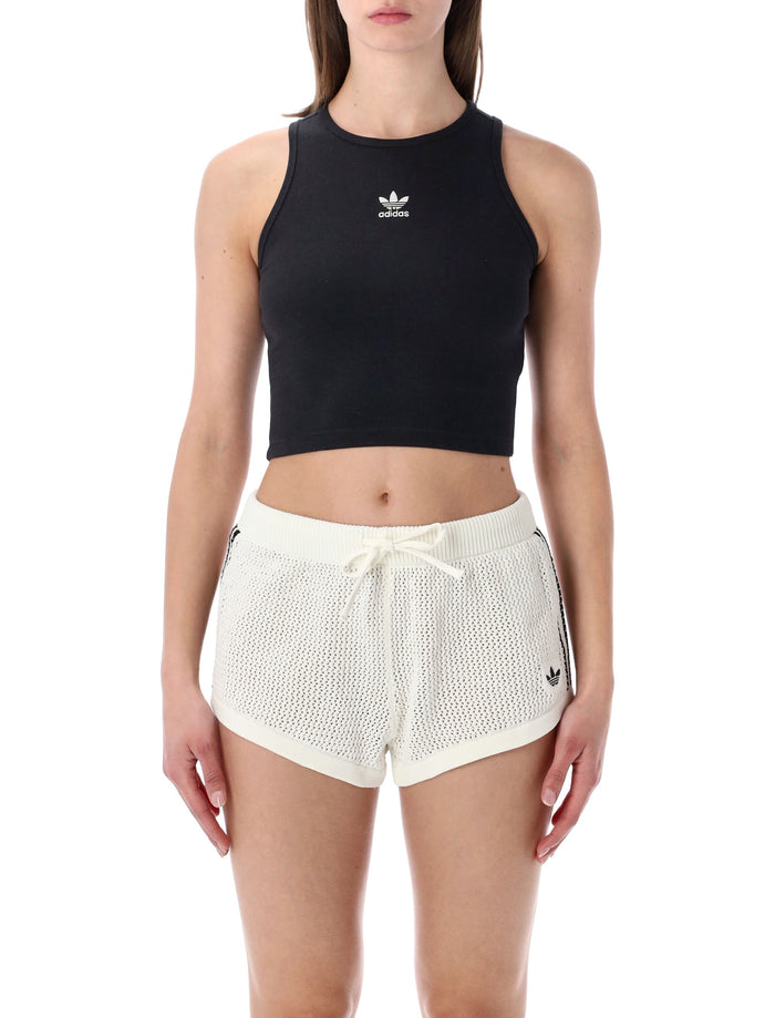 Adidas Originals Essentials cropped tank top Black Cotton