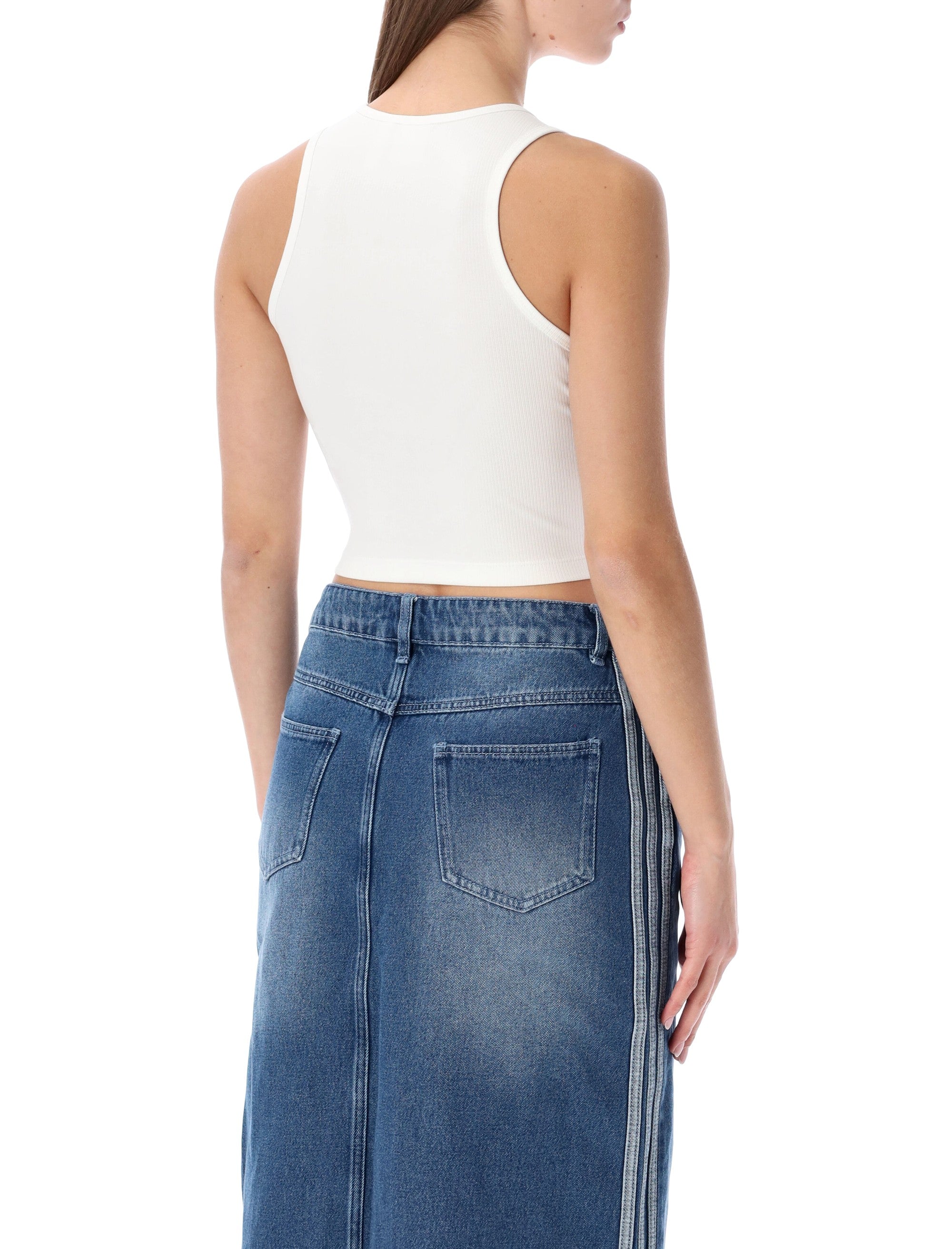 Adidas Originals Essentials ribbed tank top White Cotton