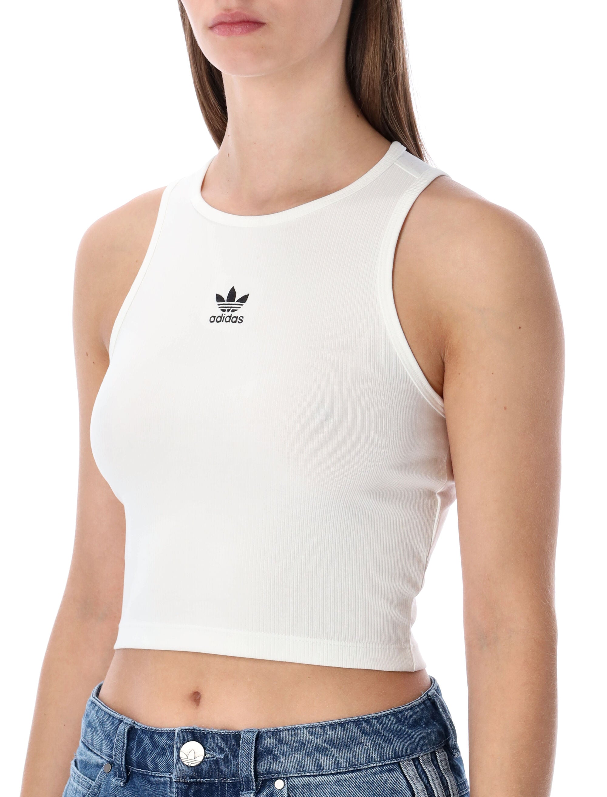 Adidas Originals Essentials ribbed tank top White Cotton