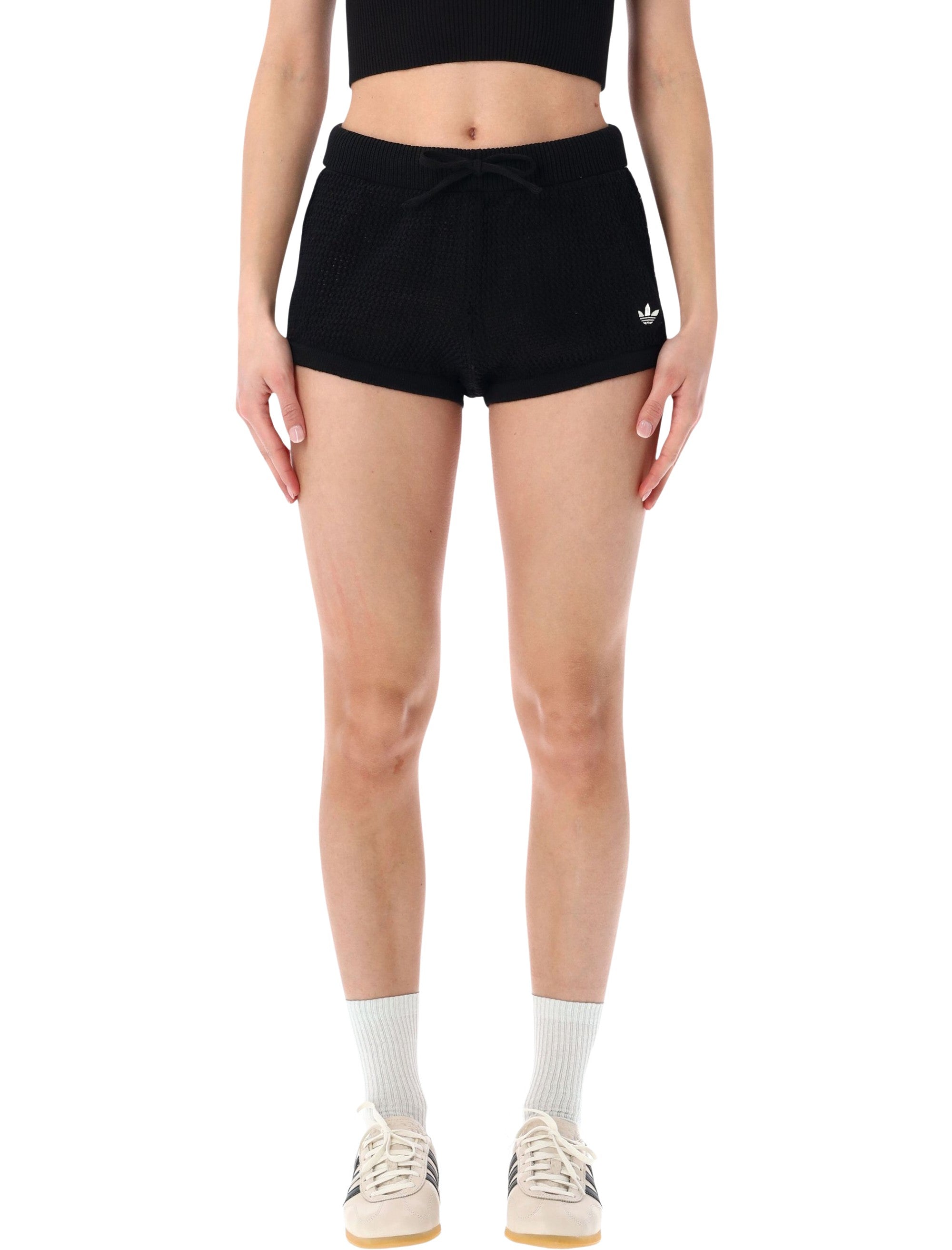 adidas Originals knitted crochet shorts Black Recycled Polyester