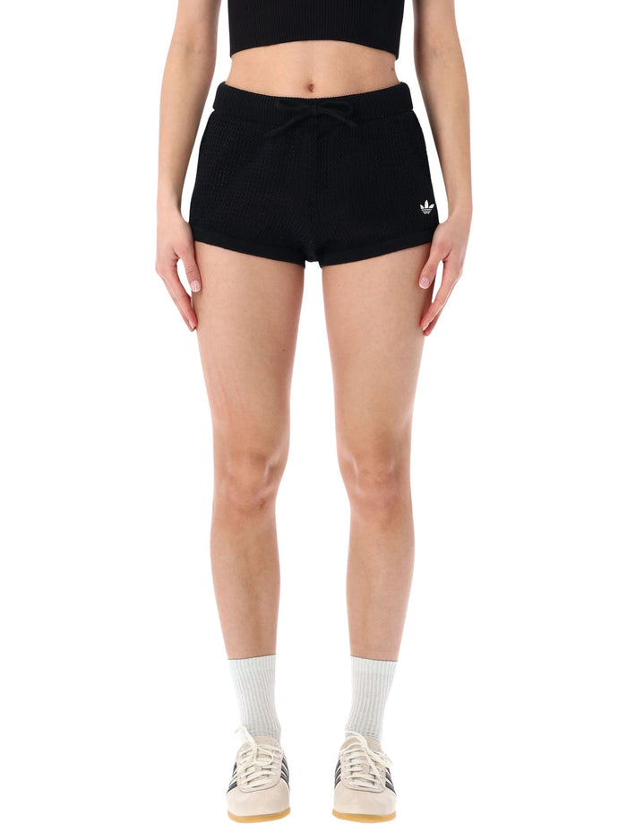 adidas Originals knitted crochet shorts Black Recycled Polyester