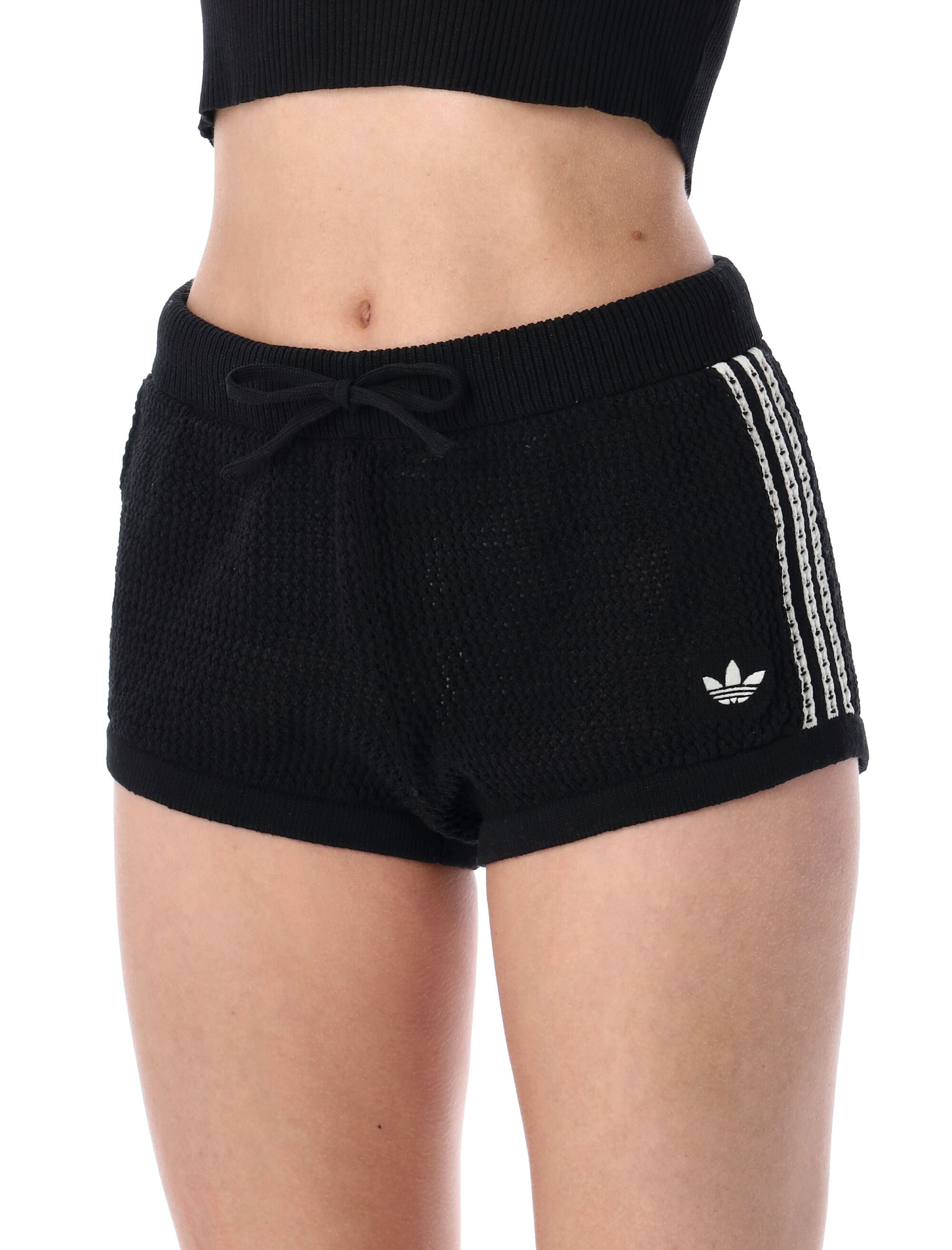 adidas Originals knitted crochet shorts Black Recycled Polyester