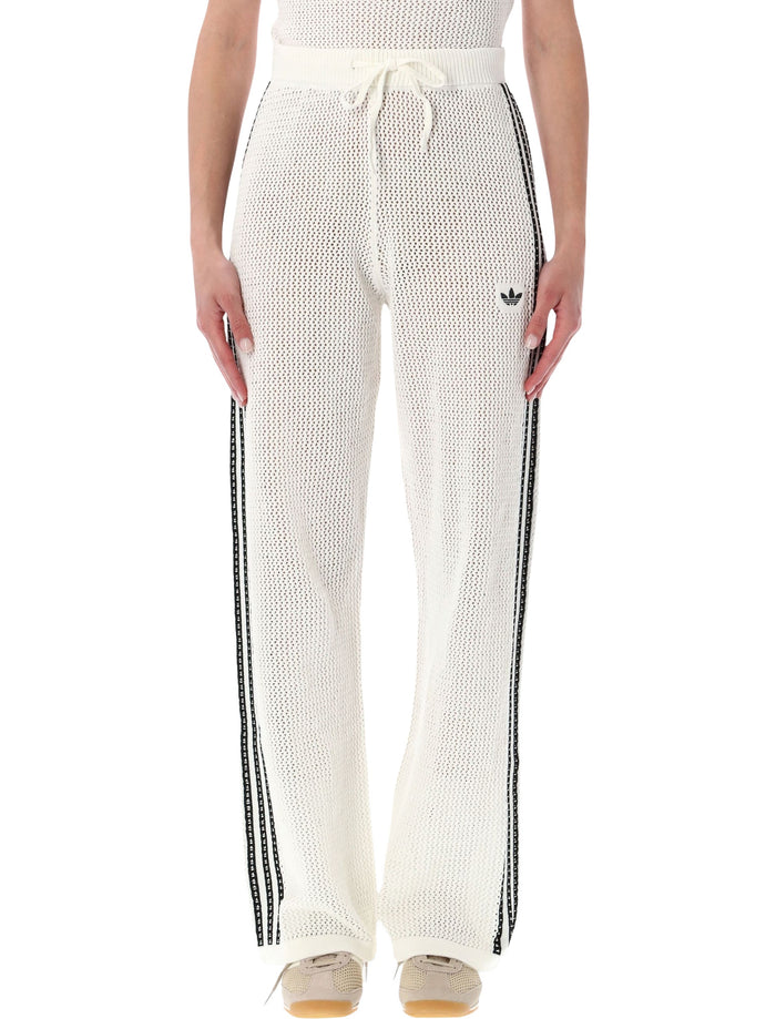 Adidas Originals White Crochet Track Pants Recycled Polyester