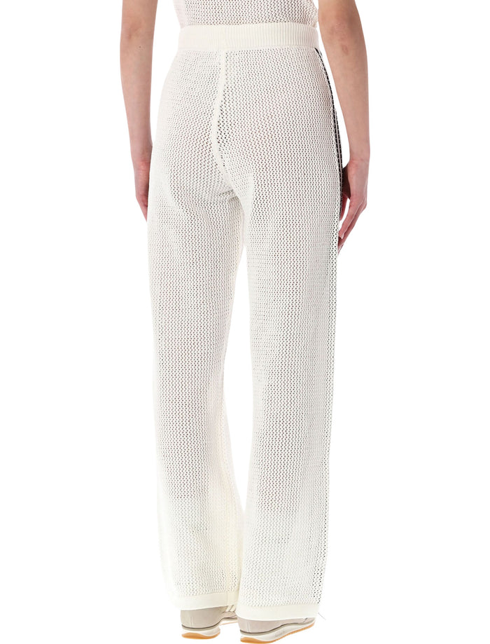 Adidas Originals White Crochet Track Pants Recycled Polyester