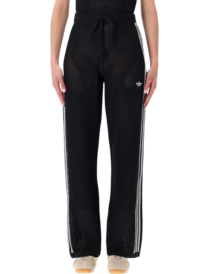 Adidas Originals Black Crochet Track Pants Recycled Polyester