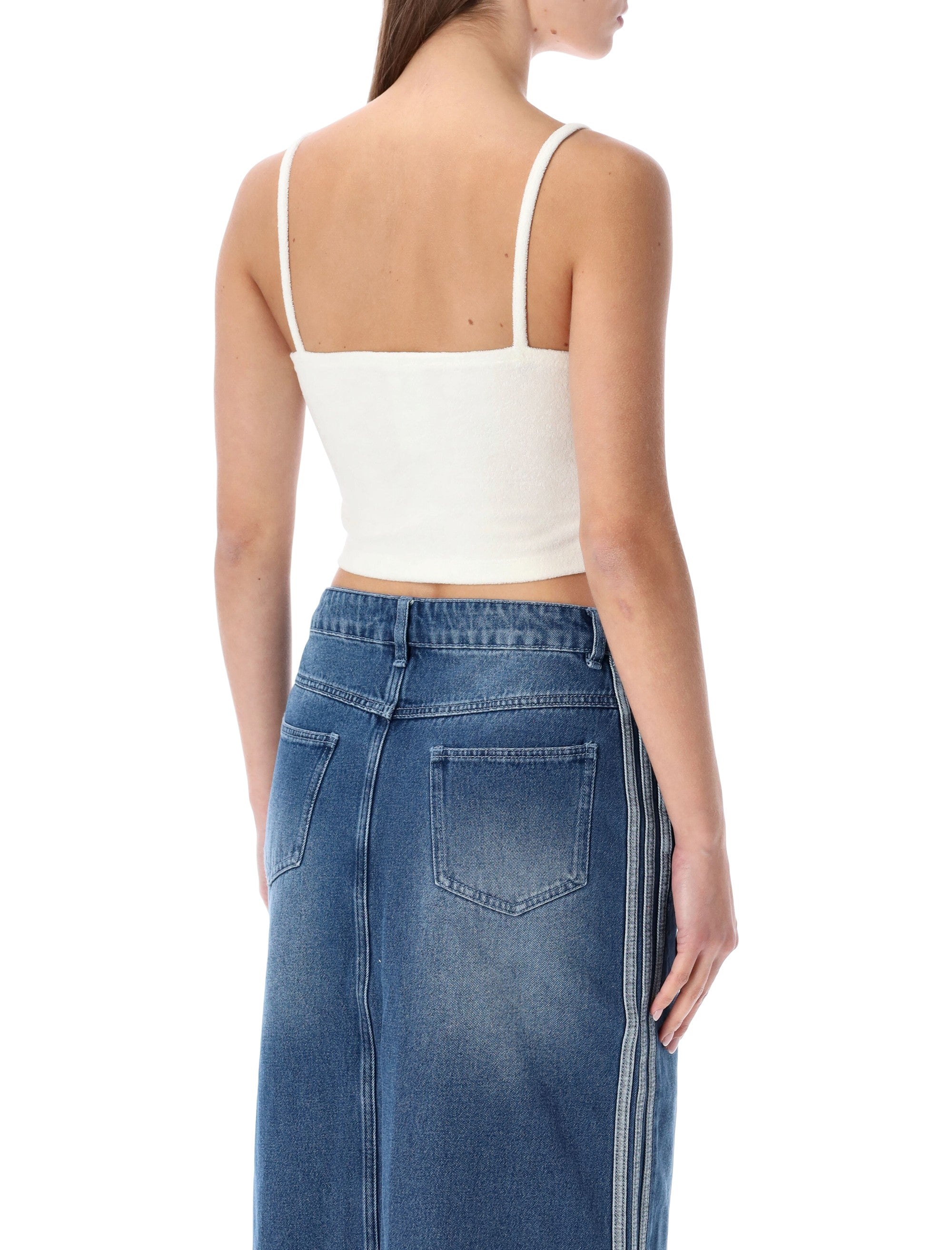 Adidas Originals white terry bandeau top Cotton