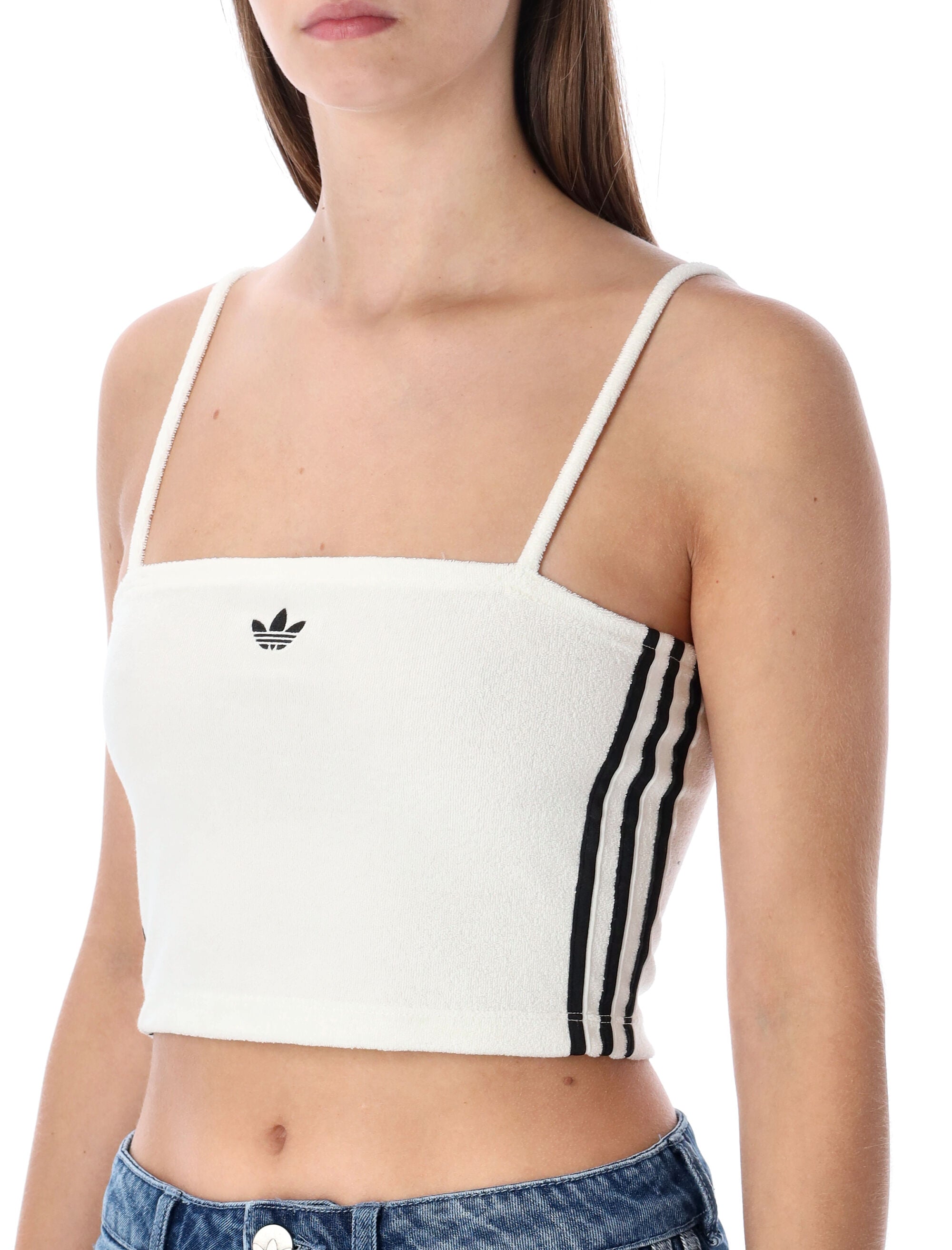 Adidas Originals white terry bandeau top Cotton